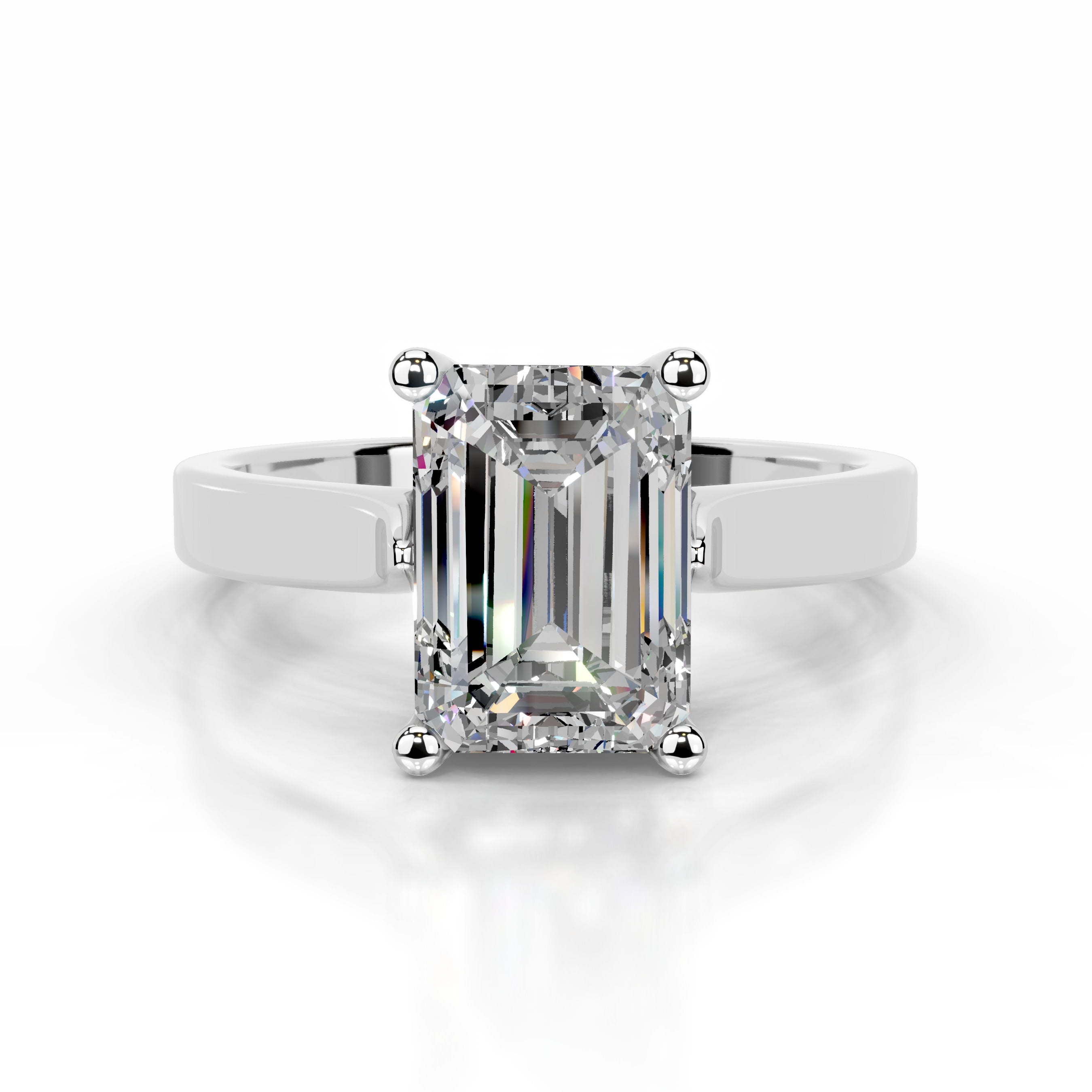 Daisy Moissanite Ring - 18K White Gold