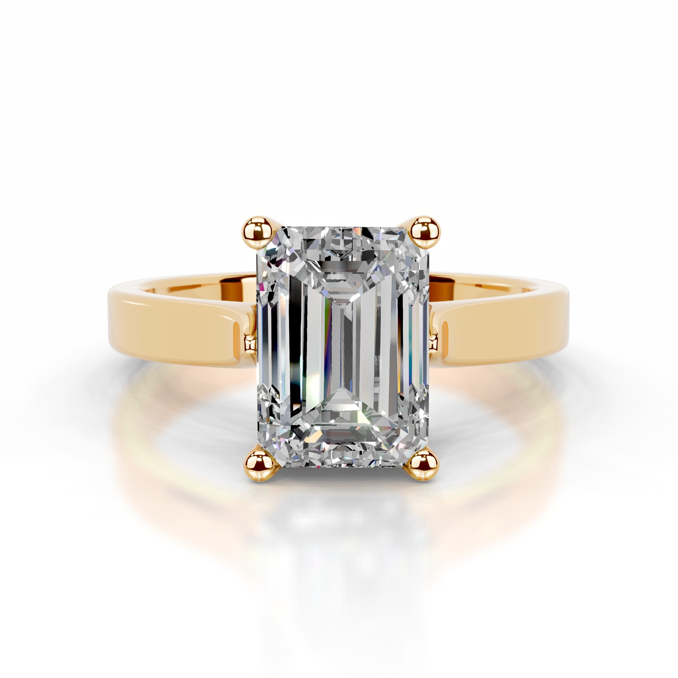 Daisy Moissanite Ring - 18K Yellow Gold