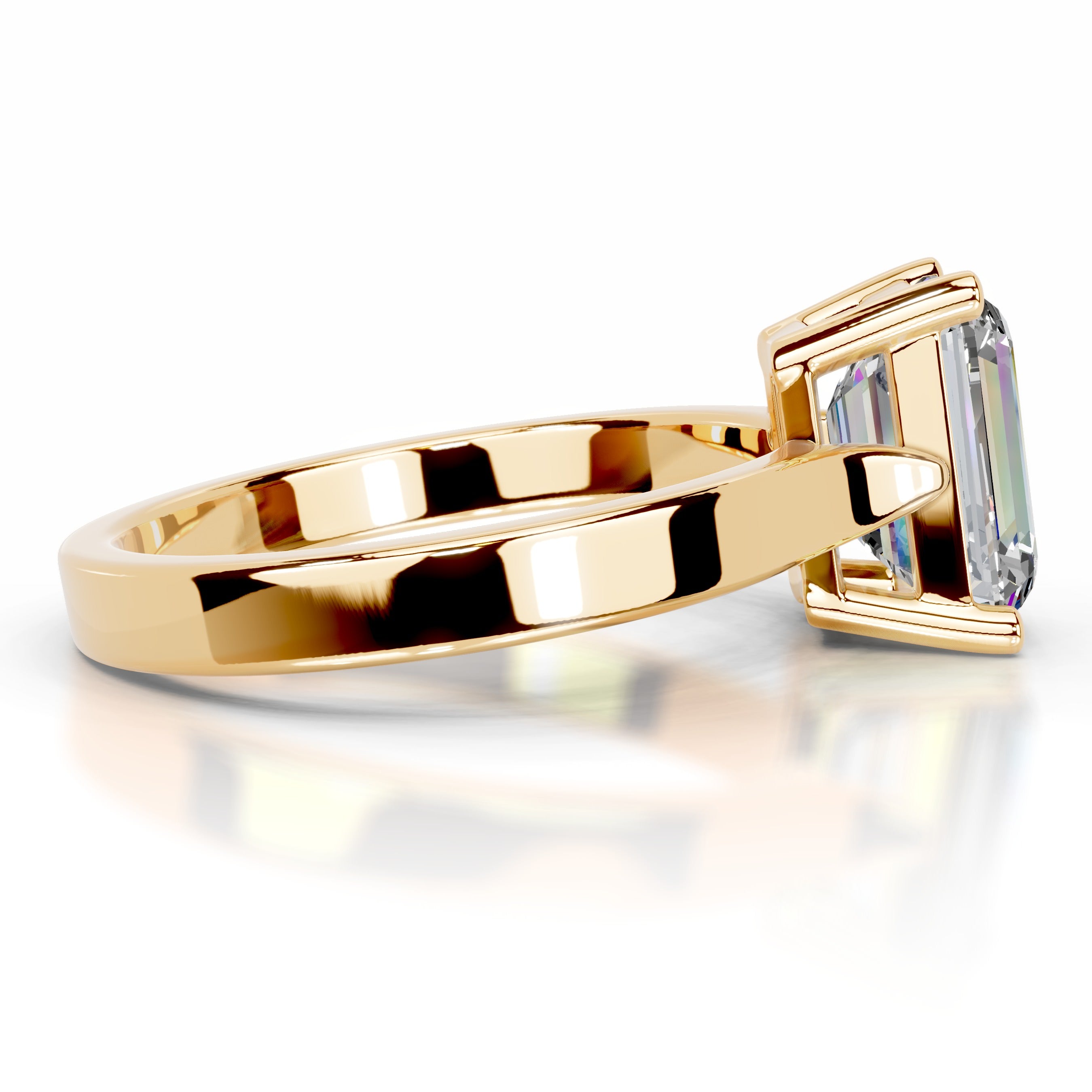 Daisy Moissanite Ring - 18K Yellow Gold