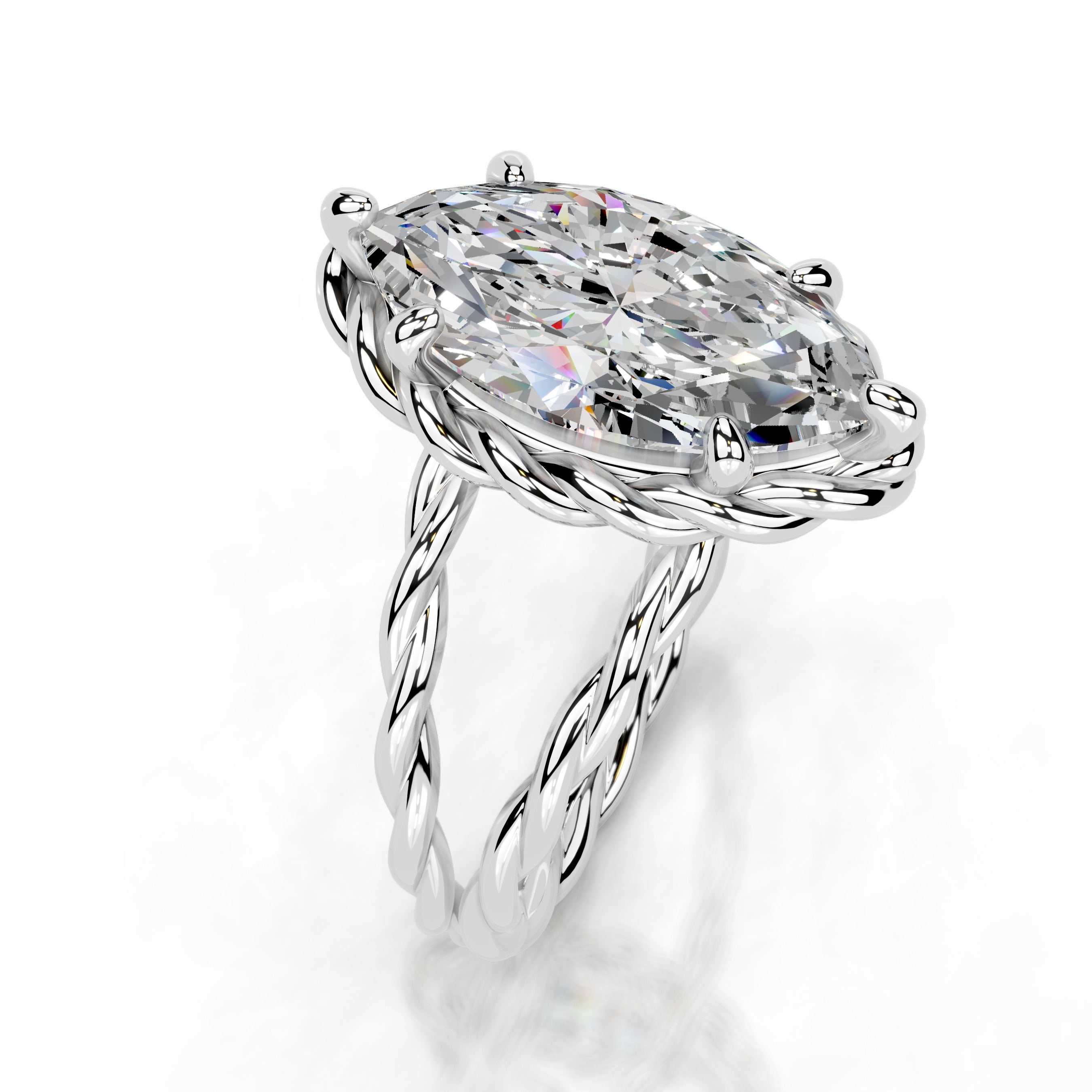 Yul Moissanite Ring - 14K White Gold