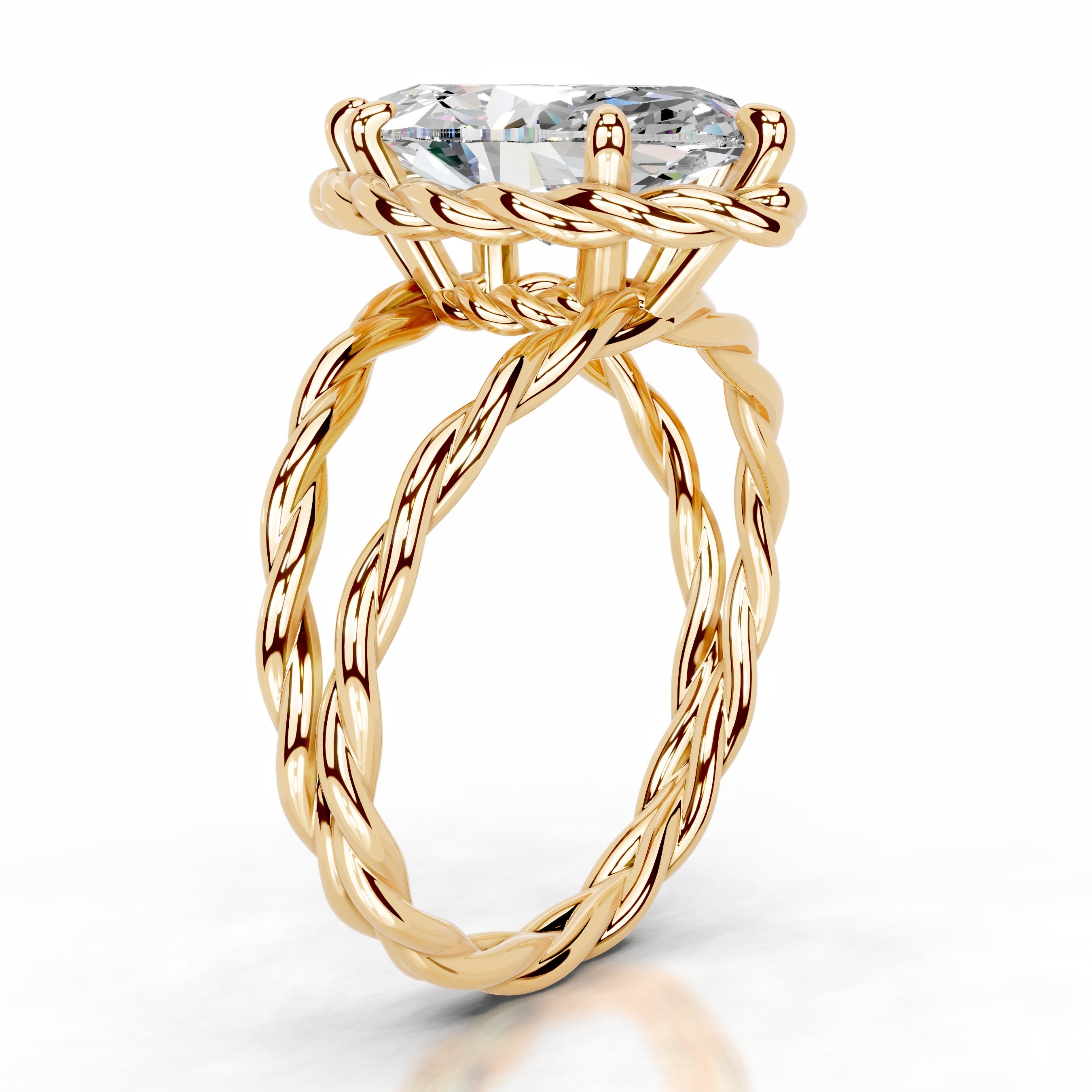 Yul Moissanite Ring - 18K Yellow Gold