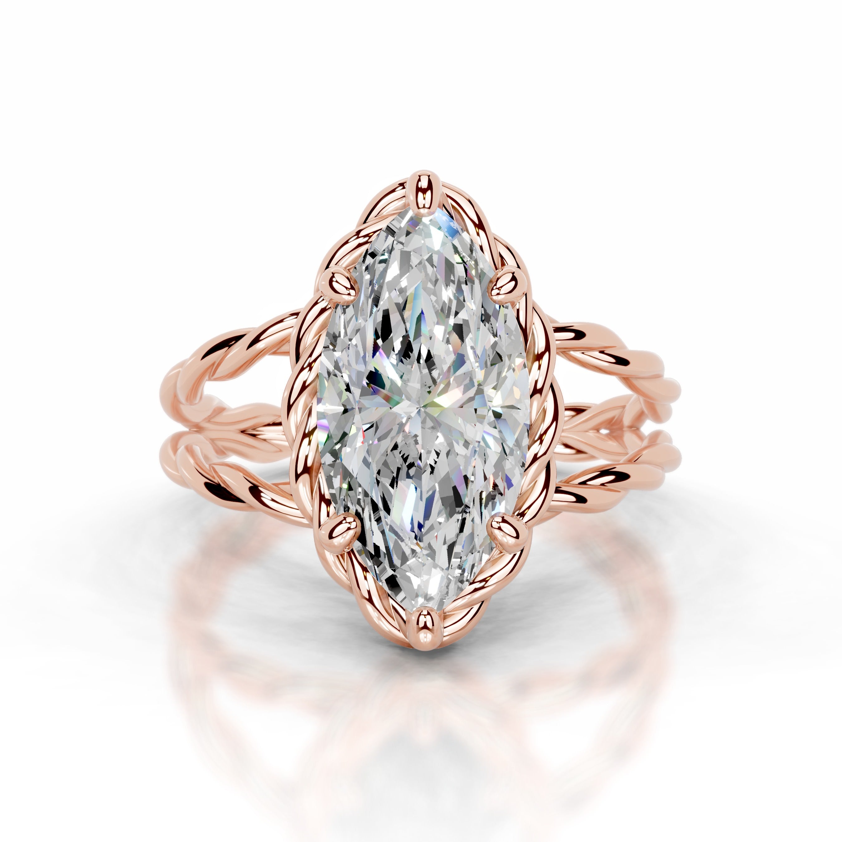 Yul Moissanite Ring - 14K Rose Gold
