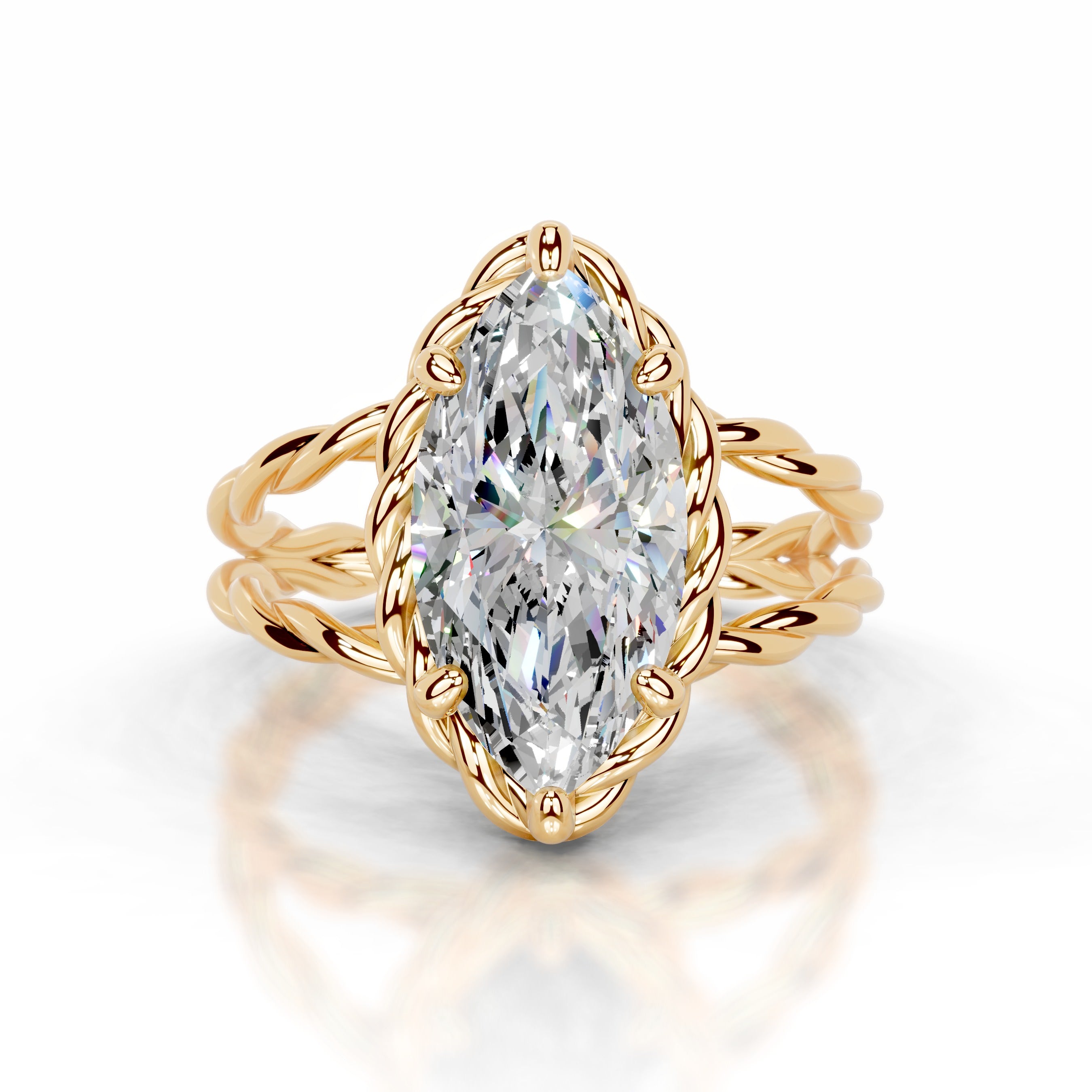 Yul Moissanite Ring - 18K Yellow Gold