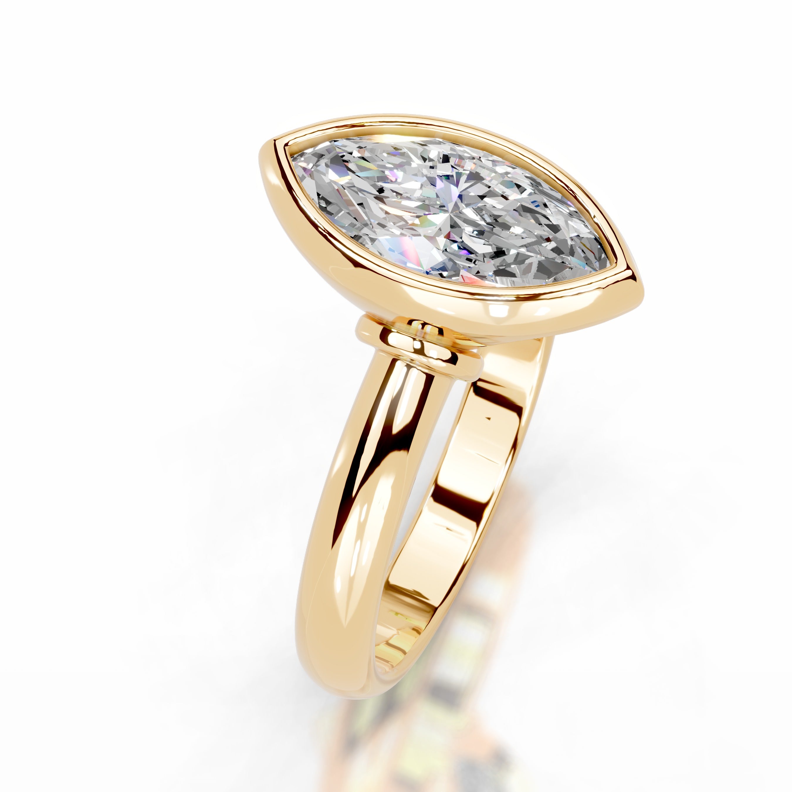 Kaylee Moissanite Ring - 18K Yellow Gold