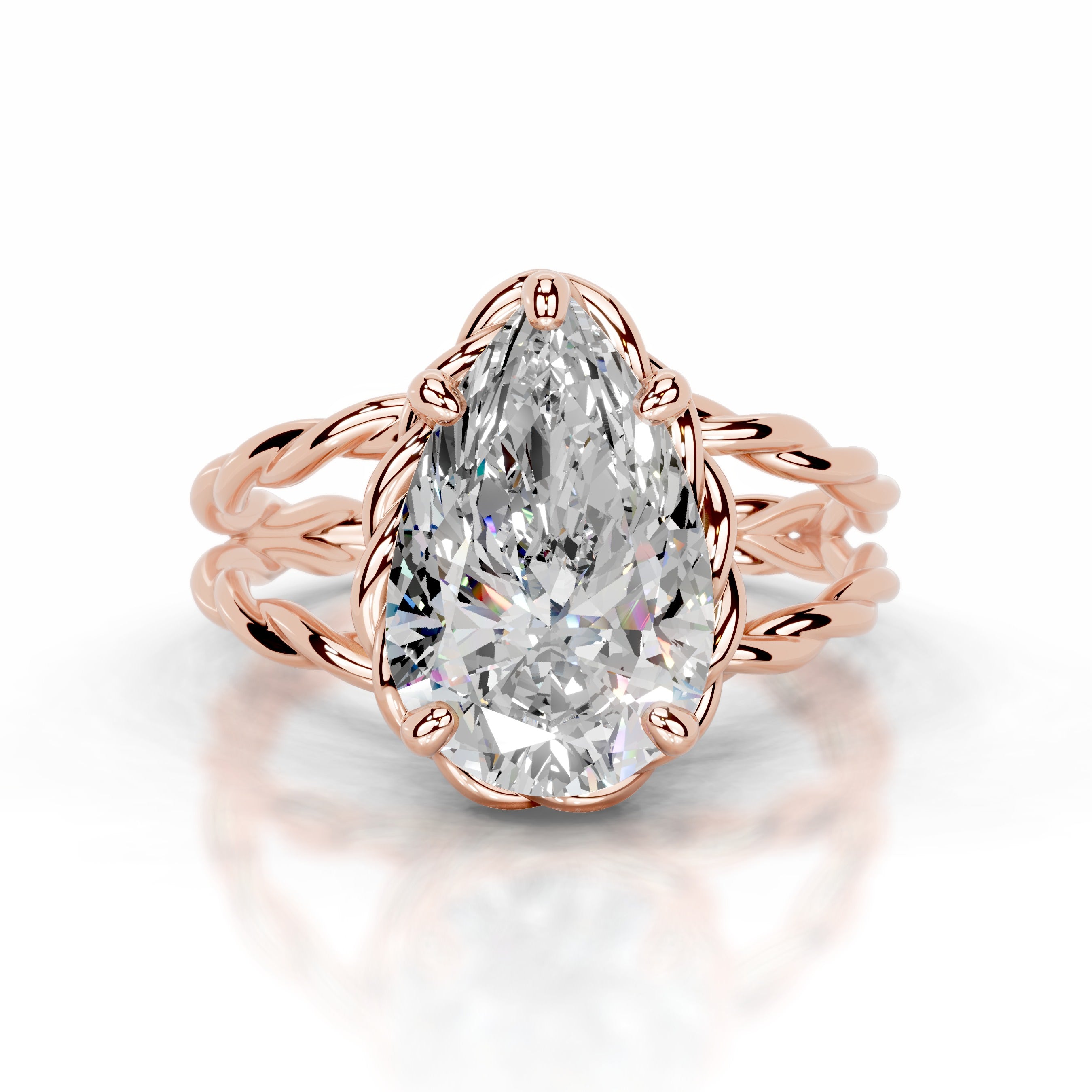 Yul Moissanite Ring - 14K Rose Gold