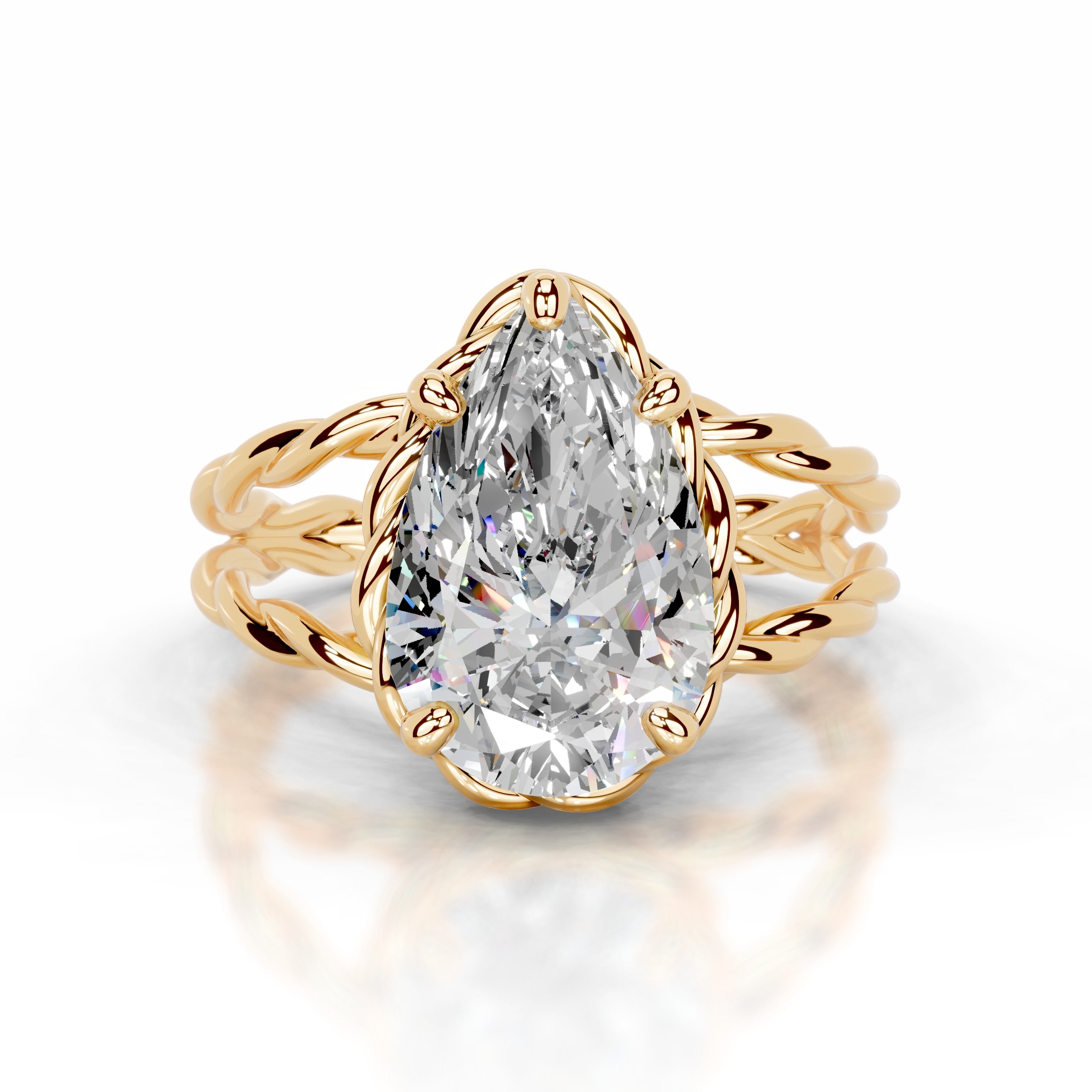 Yul Moissanite Ring - 18K Yellow Gold