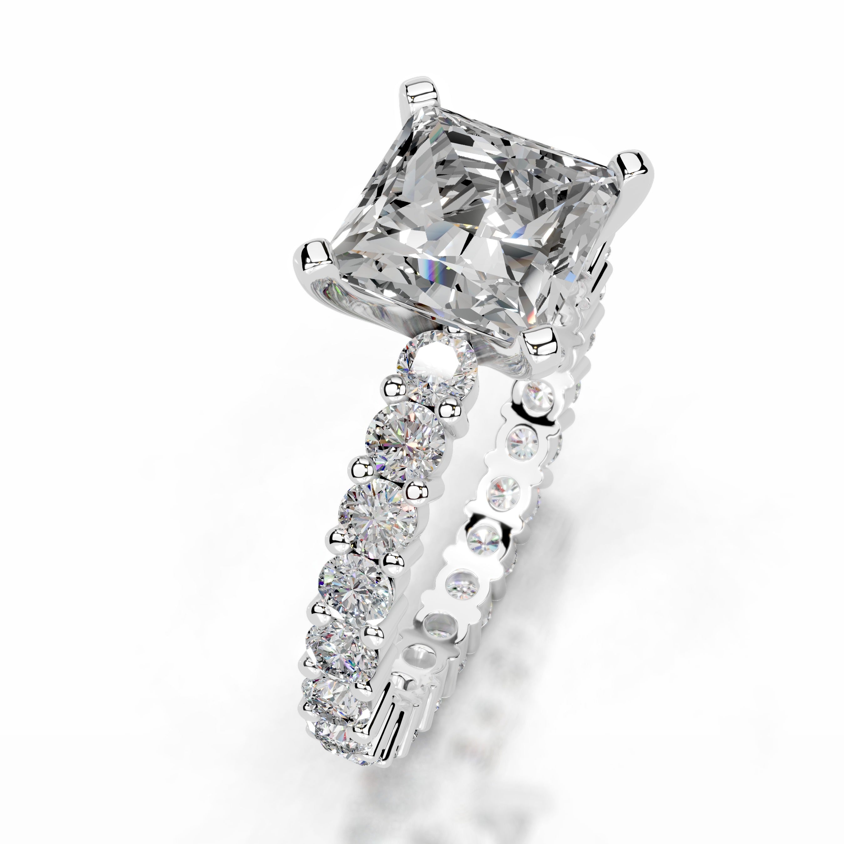 Jenna Moissanite & Diamonds Ring - 14K White Gold