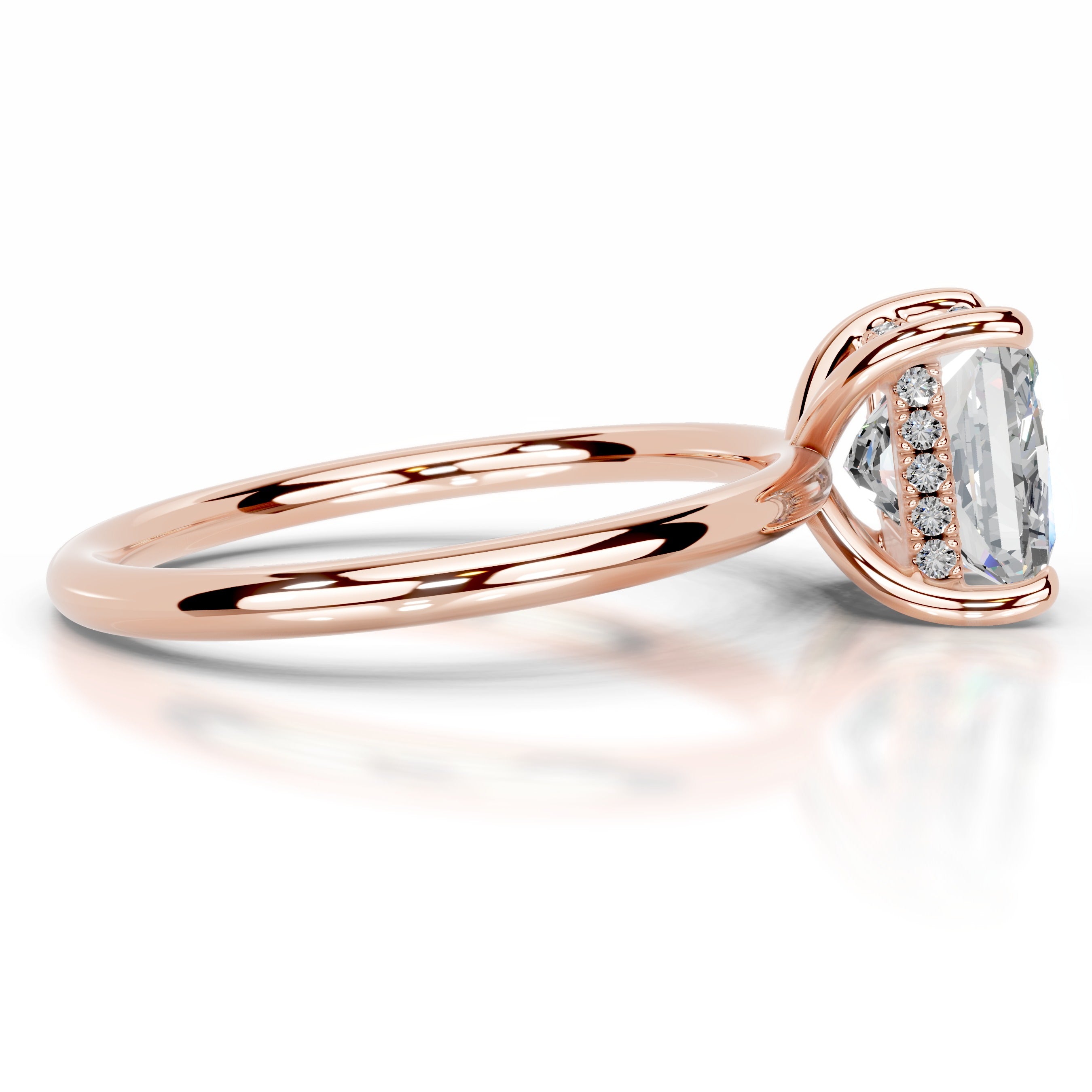 Willow Moissanite & Diamond Ring - 14K Rose Gold