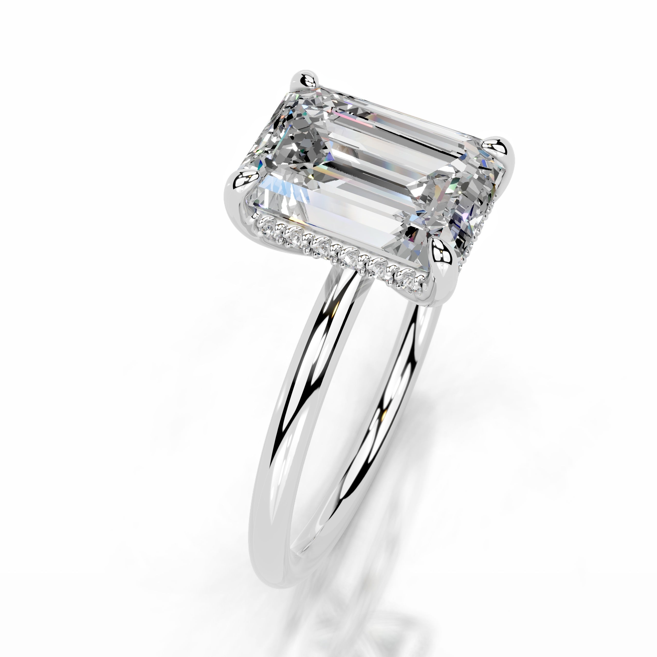 Willow Moissanite & Diamond Ring - 14K White Gold