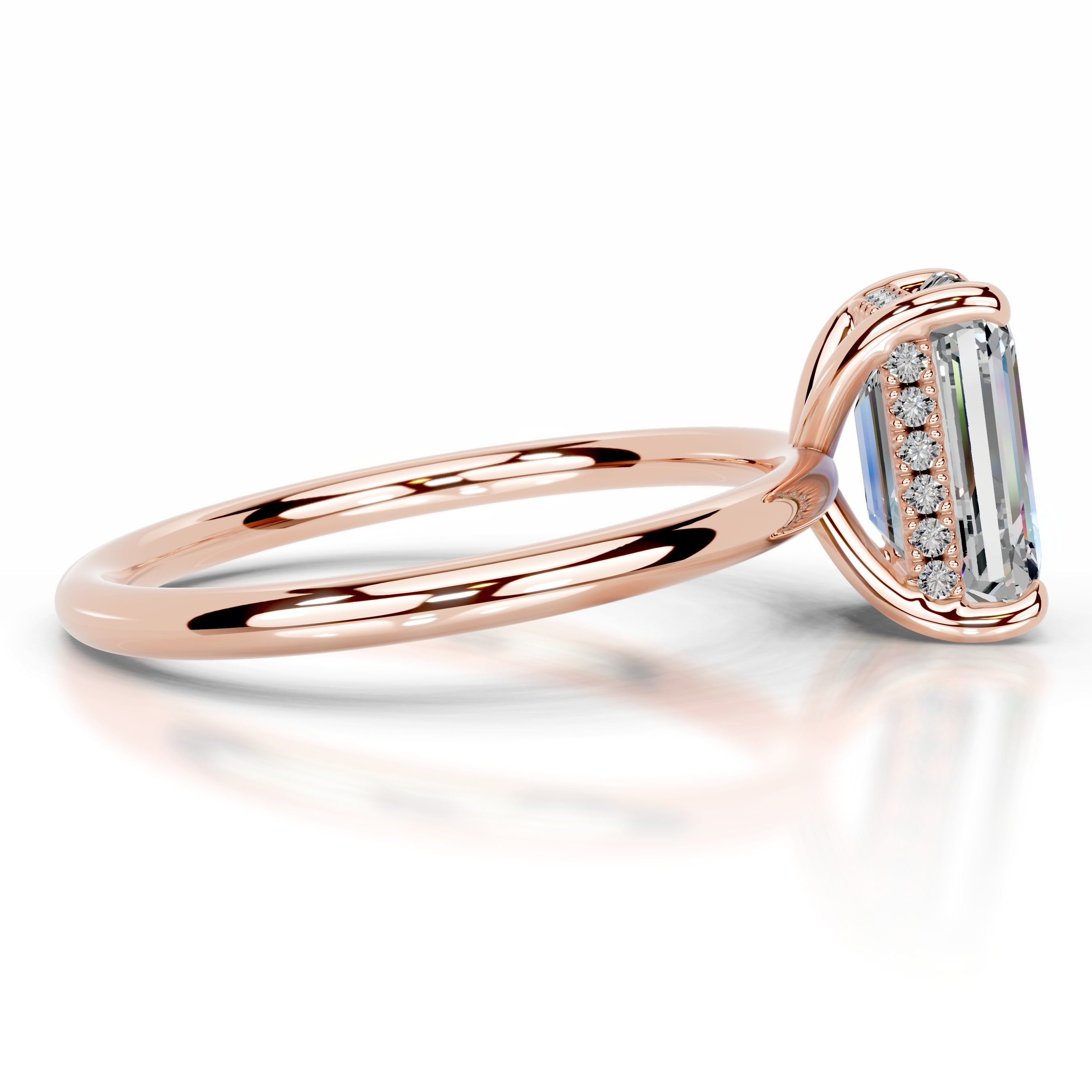 Willow Moissanite & Diamond Ring - 14K Rose Gold