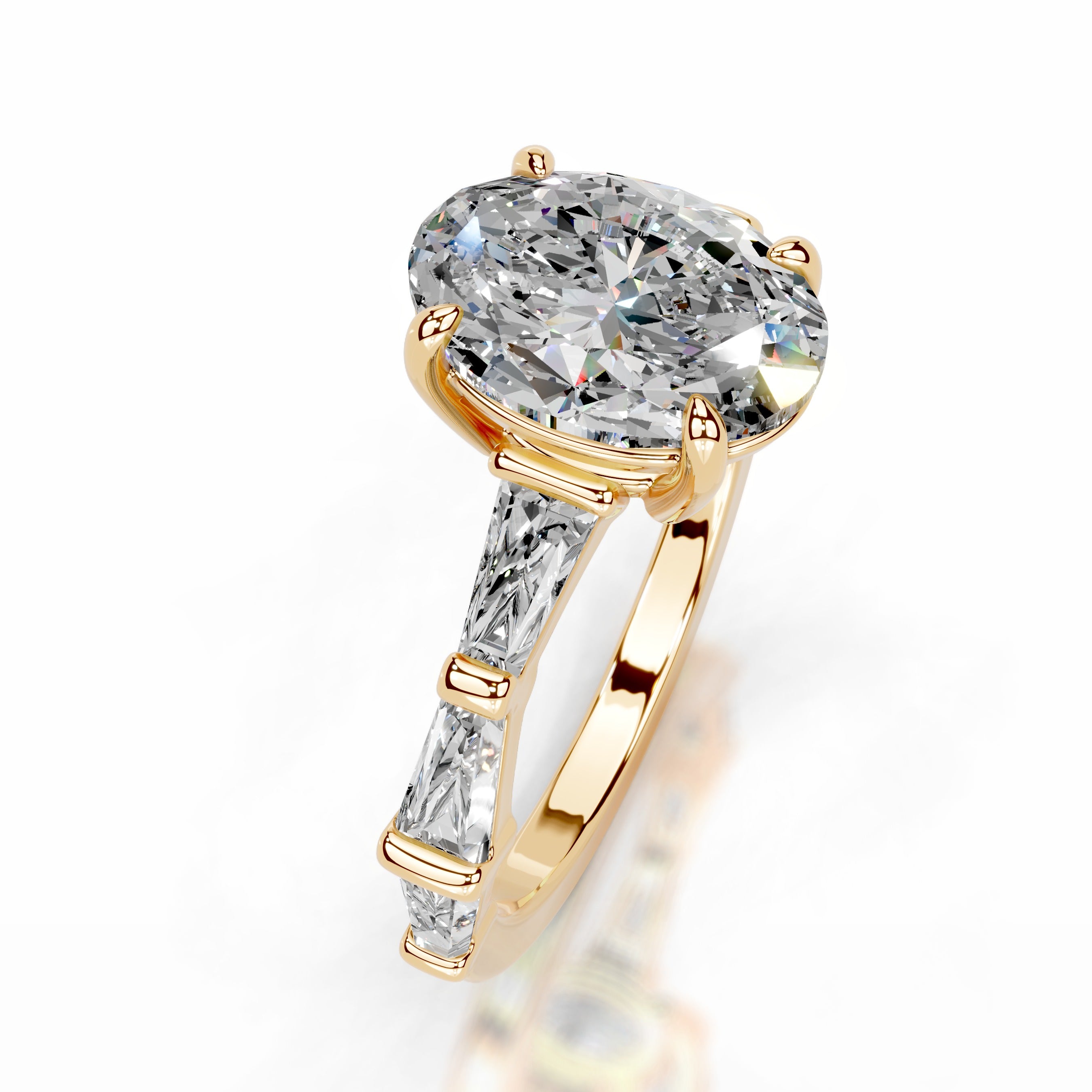 Nidia Moissanite & Diamond Ring - 18K Yellow Gold