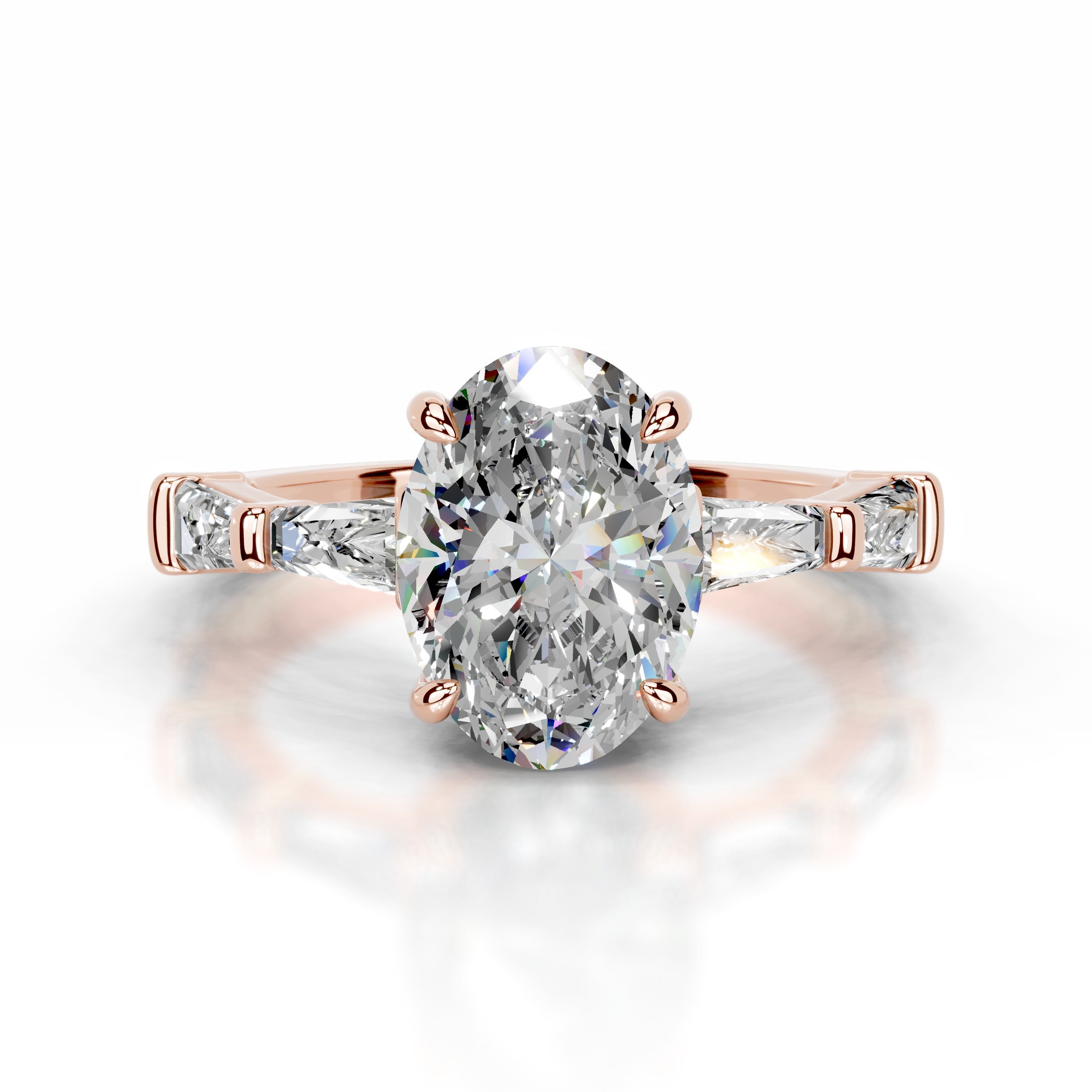 Nidia Moissanite & Diamond Ring - 14K Rose Gold