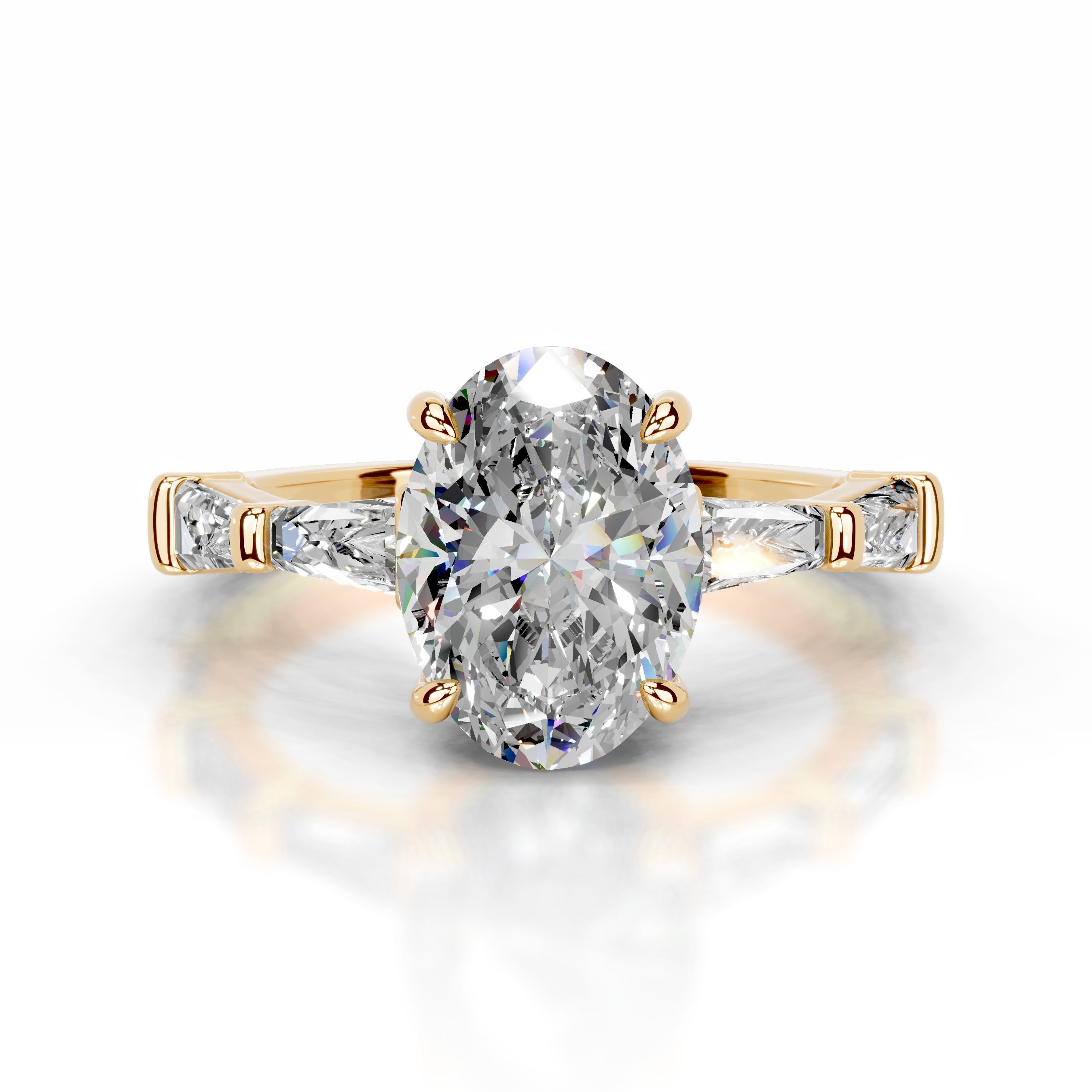 Nidia Moissanite & Diamond Ring - 18K Yellow Gold