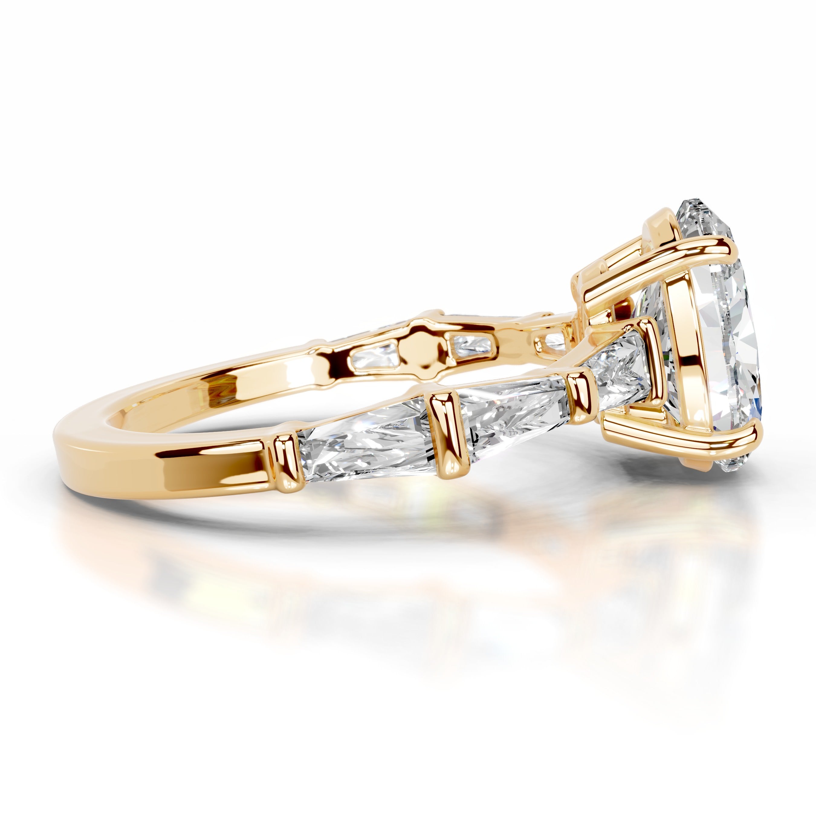 Nidia Moissanite & Diamond Ring - 18K Yellow Gold