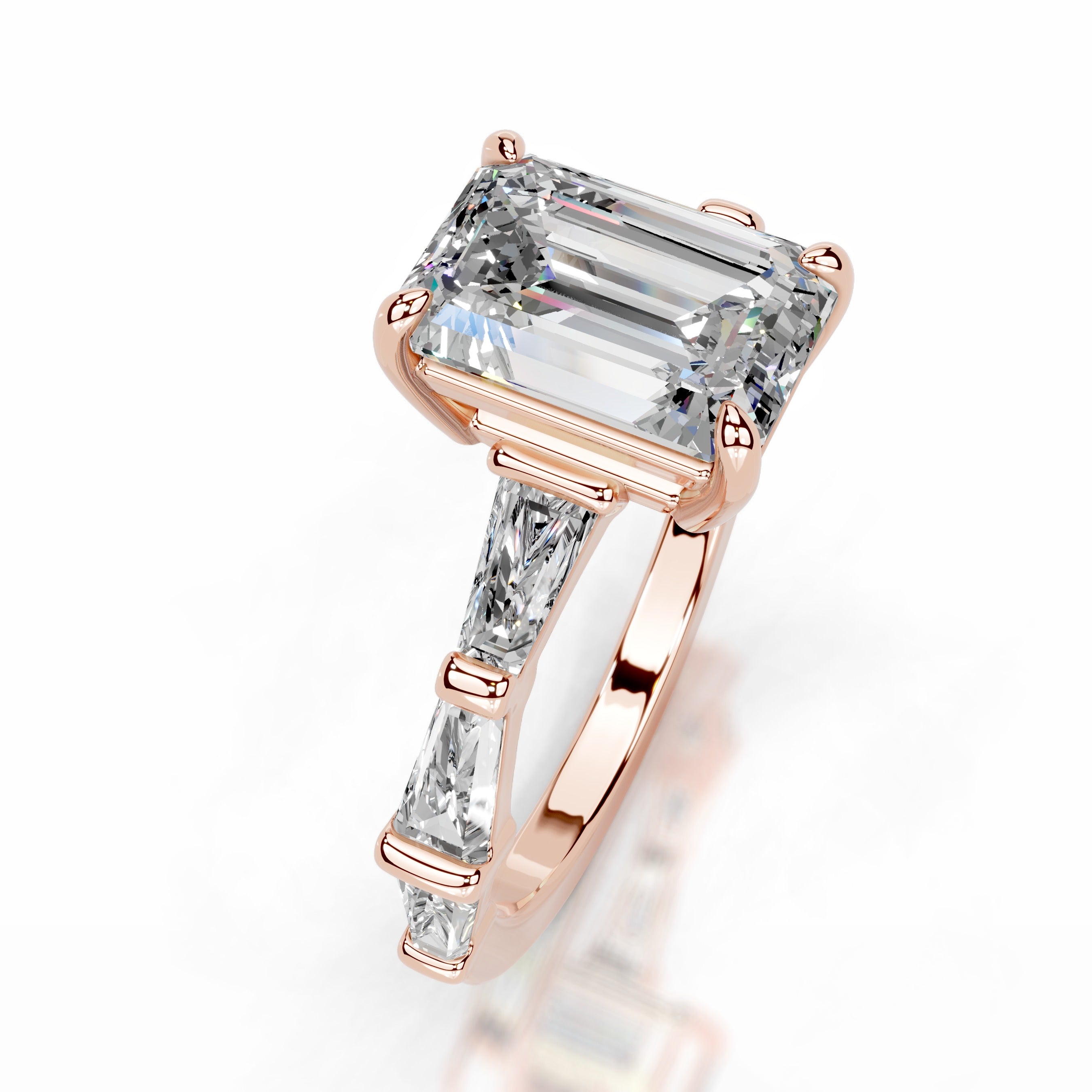 Nidia Moissanite & Diamond Ring - 14K Rose Gold
