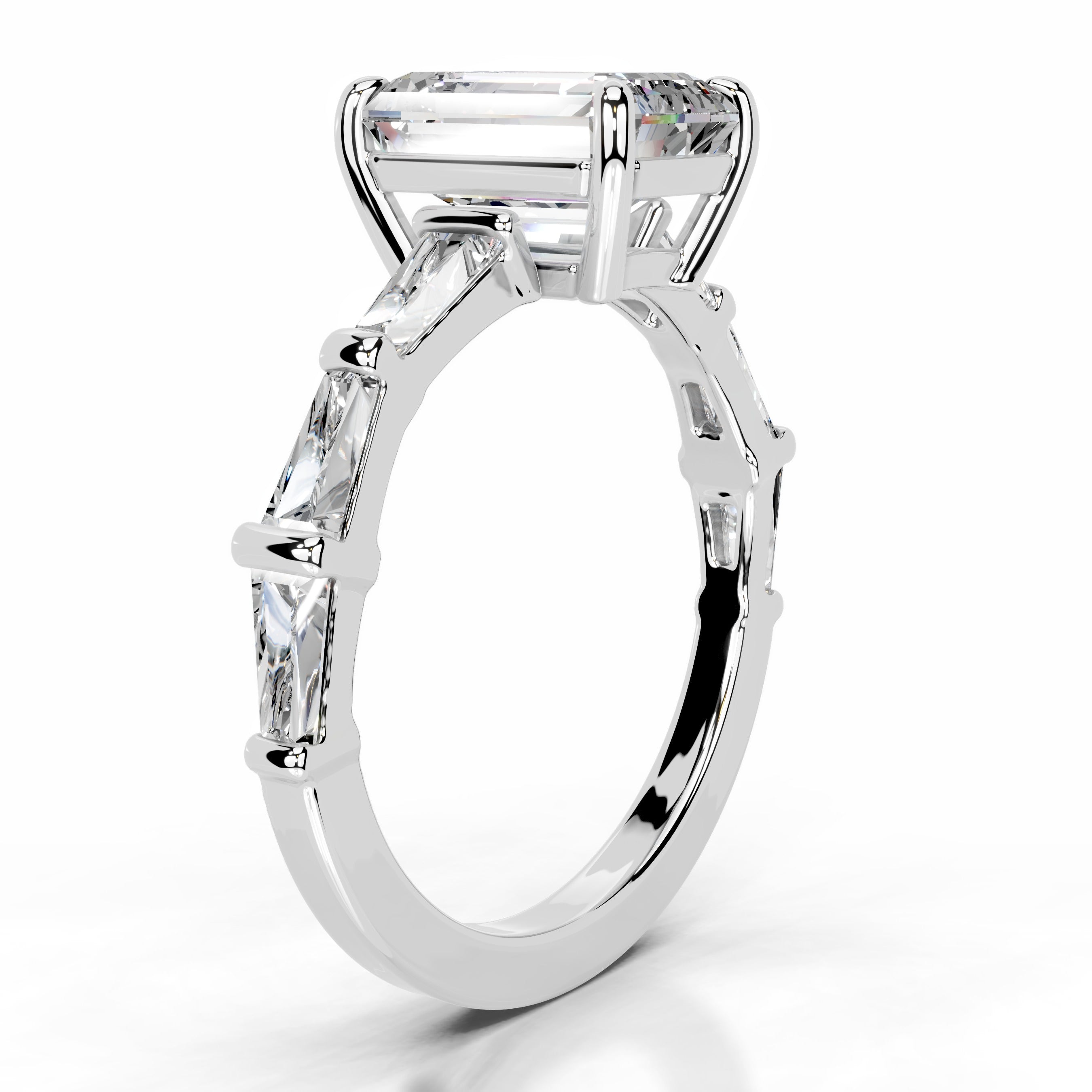 Nidia Moissanite & Diamond Ring - Platinum
