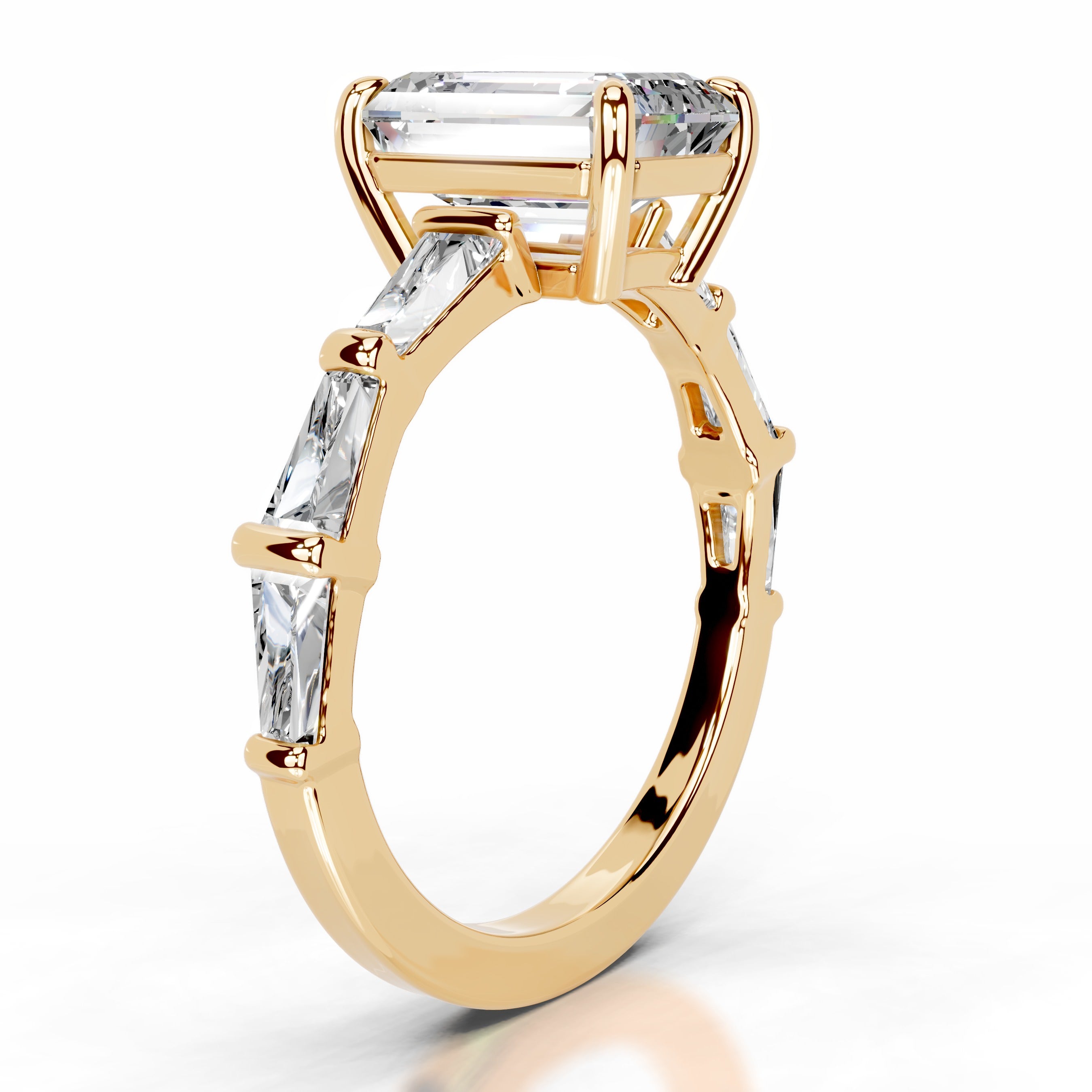 Nidia Moissanite & Diamond Ring - 18K Yellow Gold