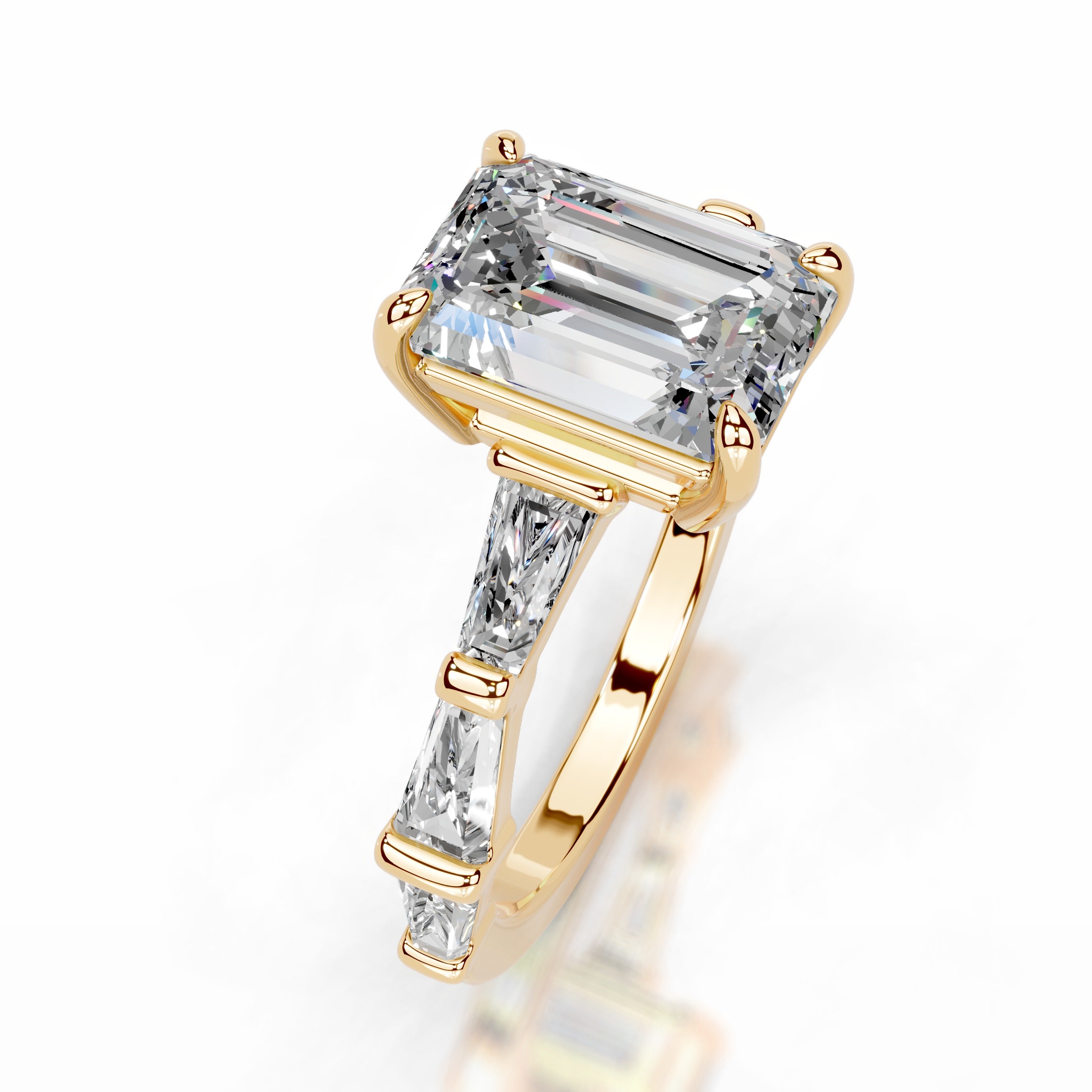 Nidia Moissanite & Diamond Ring - 18K Yellow Gold