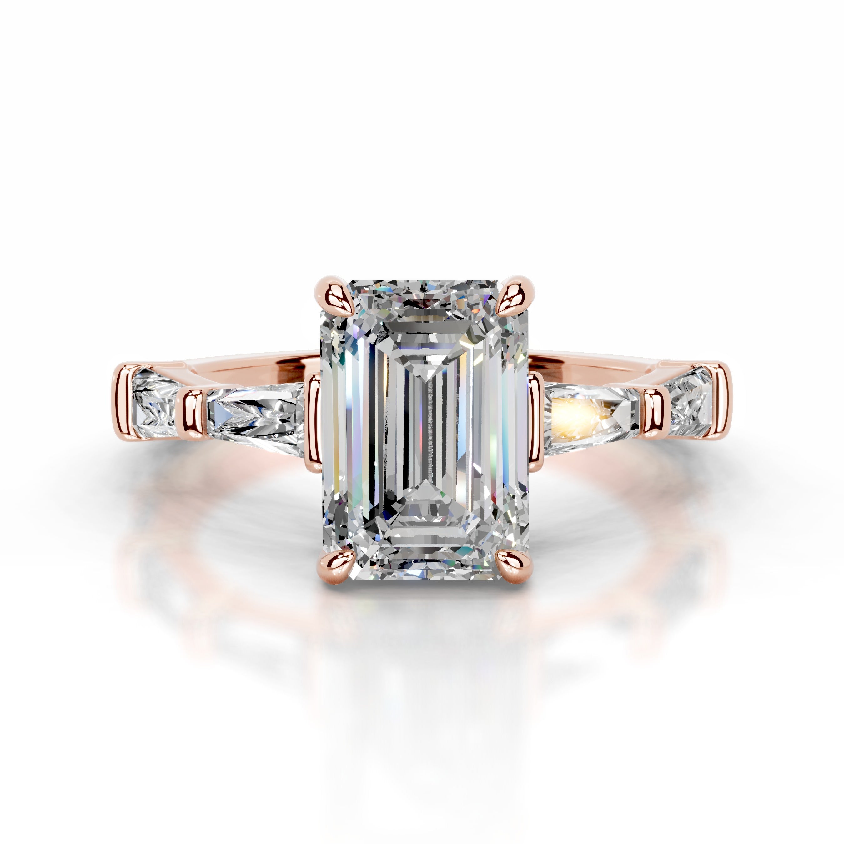 Nidia Moissanite & Diamond Ring - 14K Rose Gold