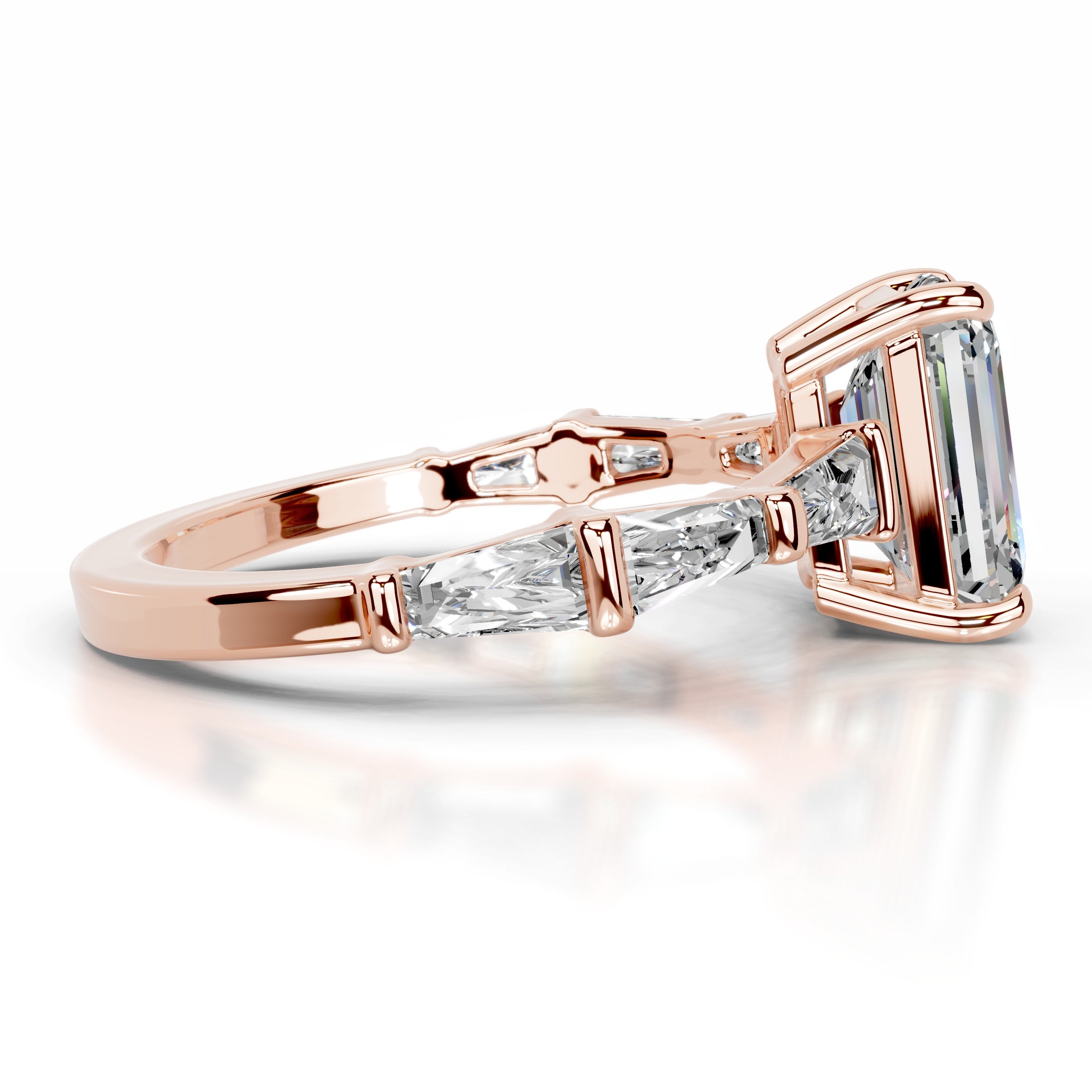 Nidia Moissanite & Diamond Ring - 14K Rose Gold