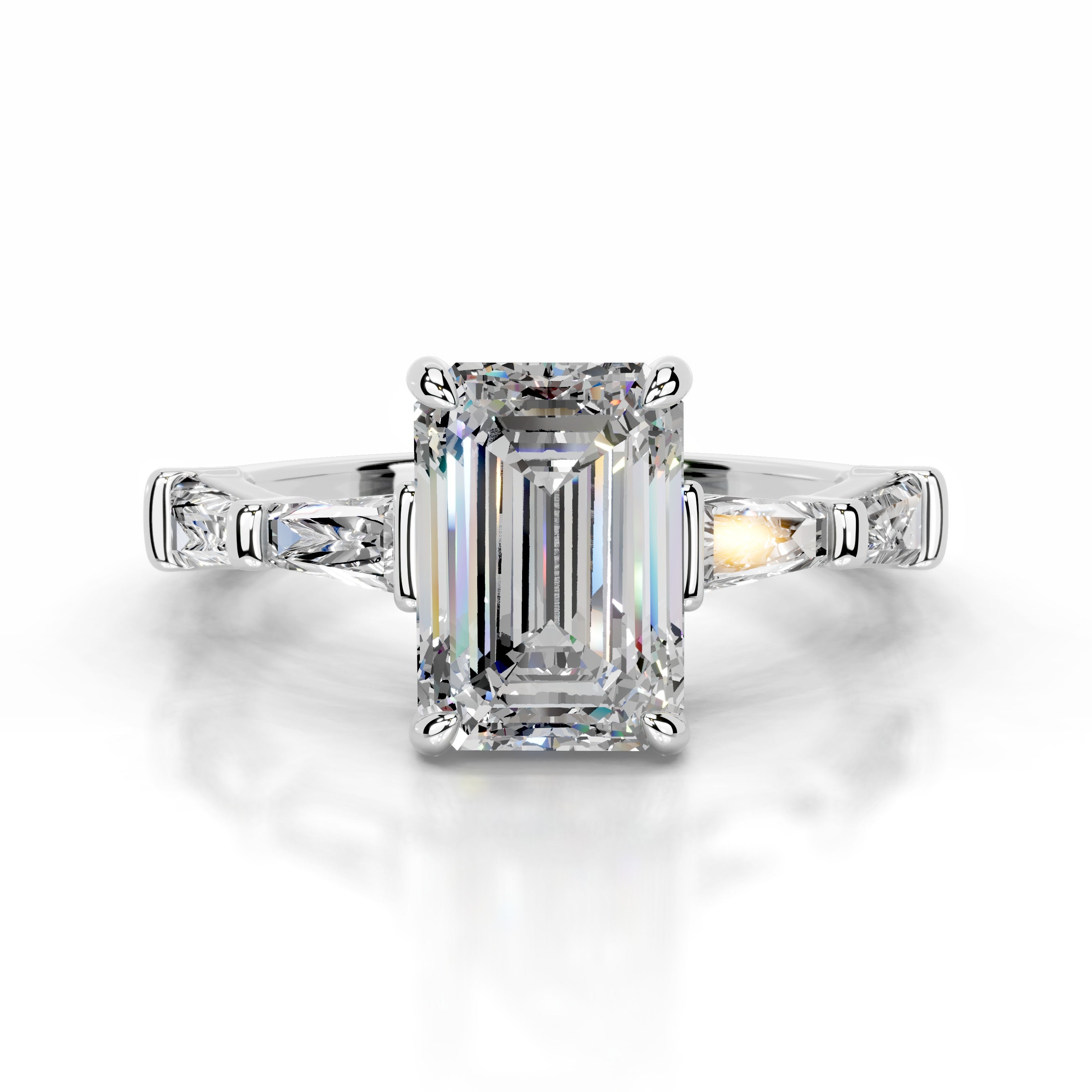 Nidia Moissanite & Diamond Ring - Platinum