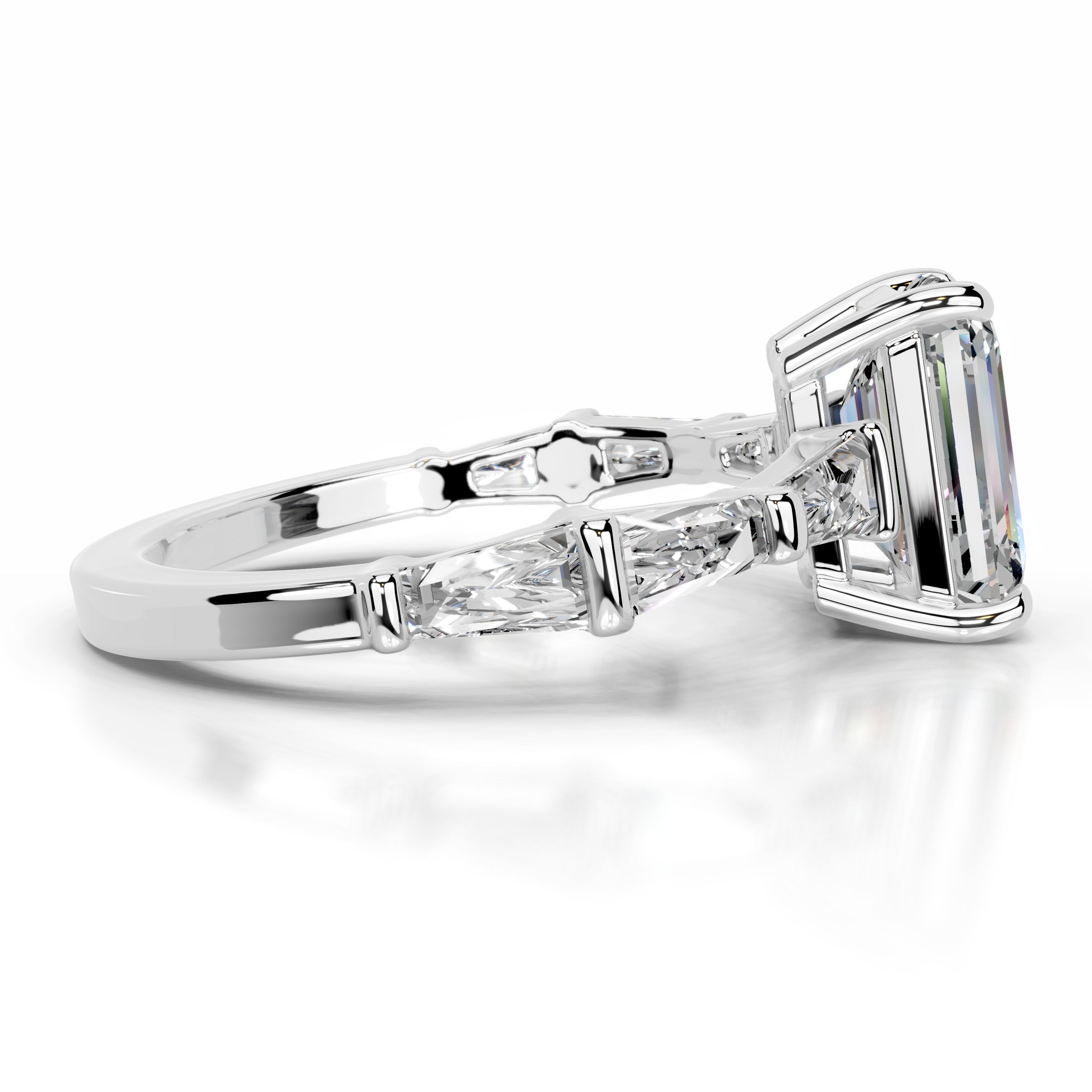 Nidia Moissanite & Diamond Ring - Platinum