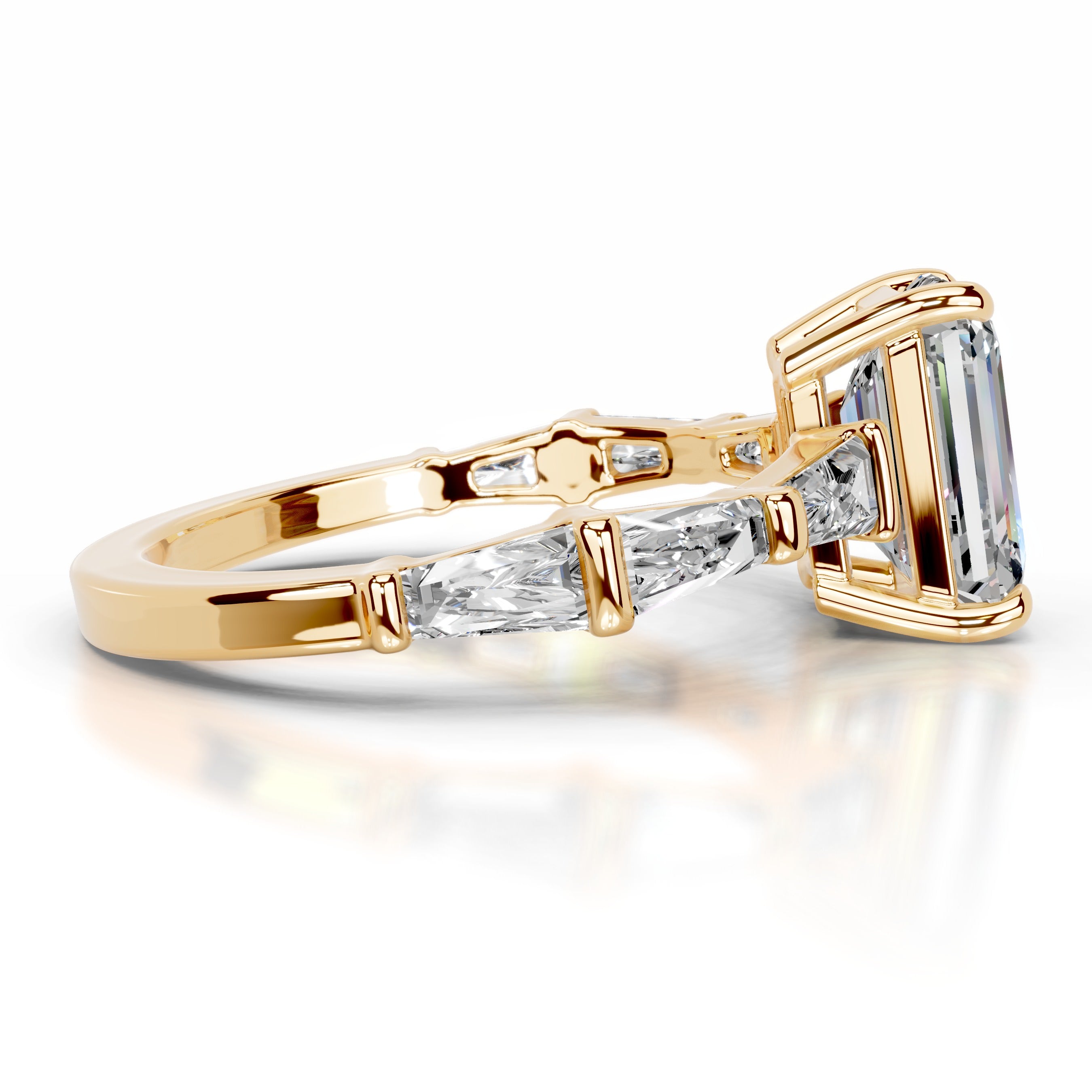 Nidia Moissanite & Diamond Ring - 18K Yellow Gold