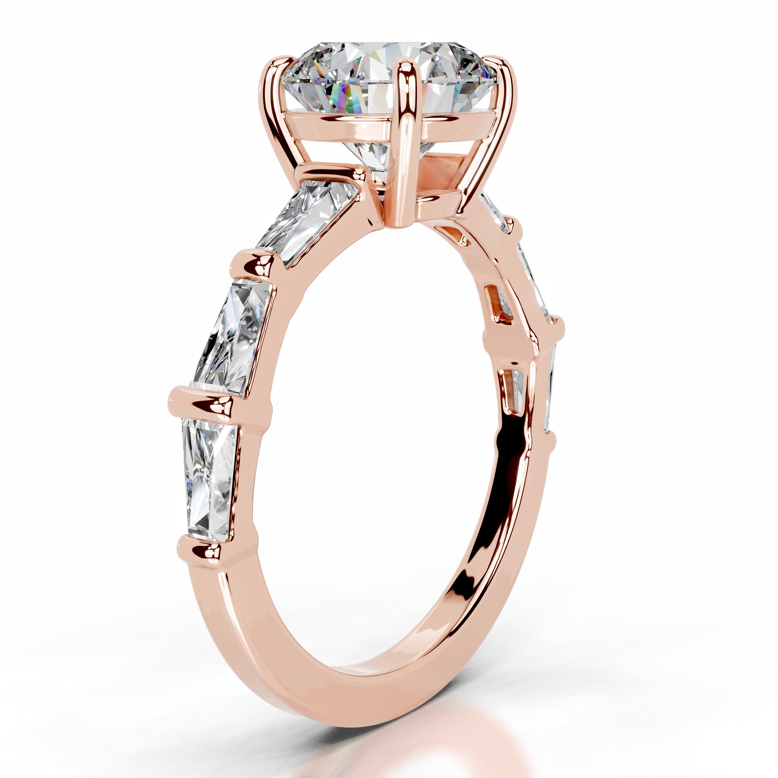 Nidia Moissanite & Diamond Ring - 14K Rose Gold