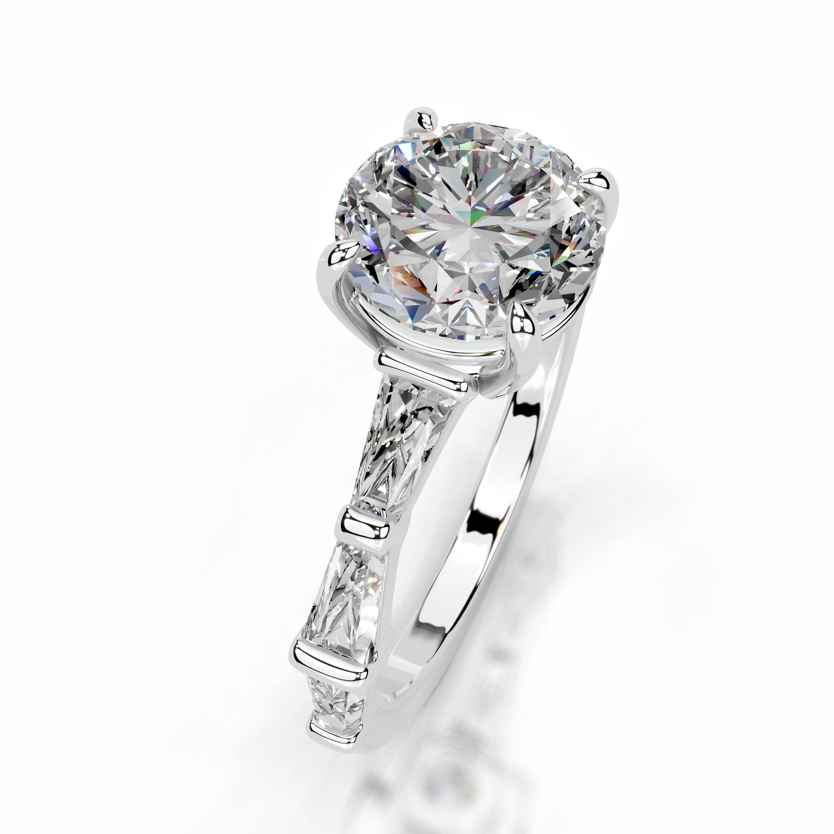 Nidia Moissanite & Diamond Ring - Platinum