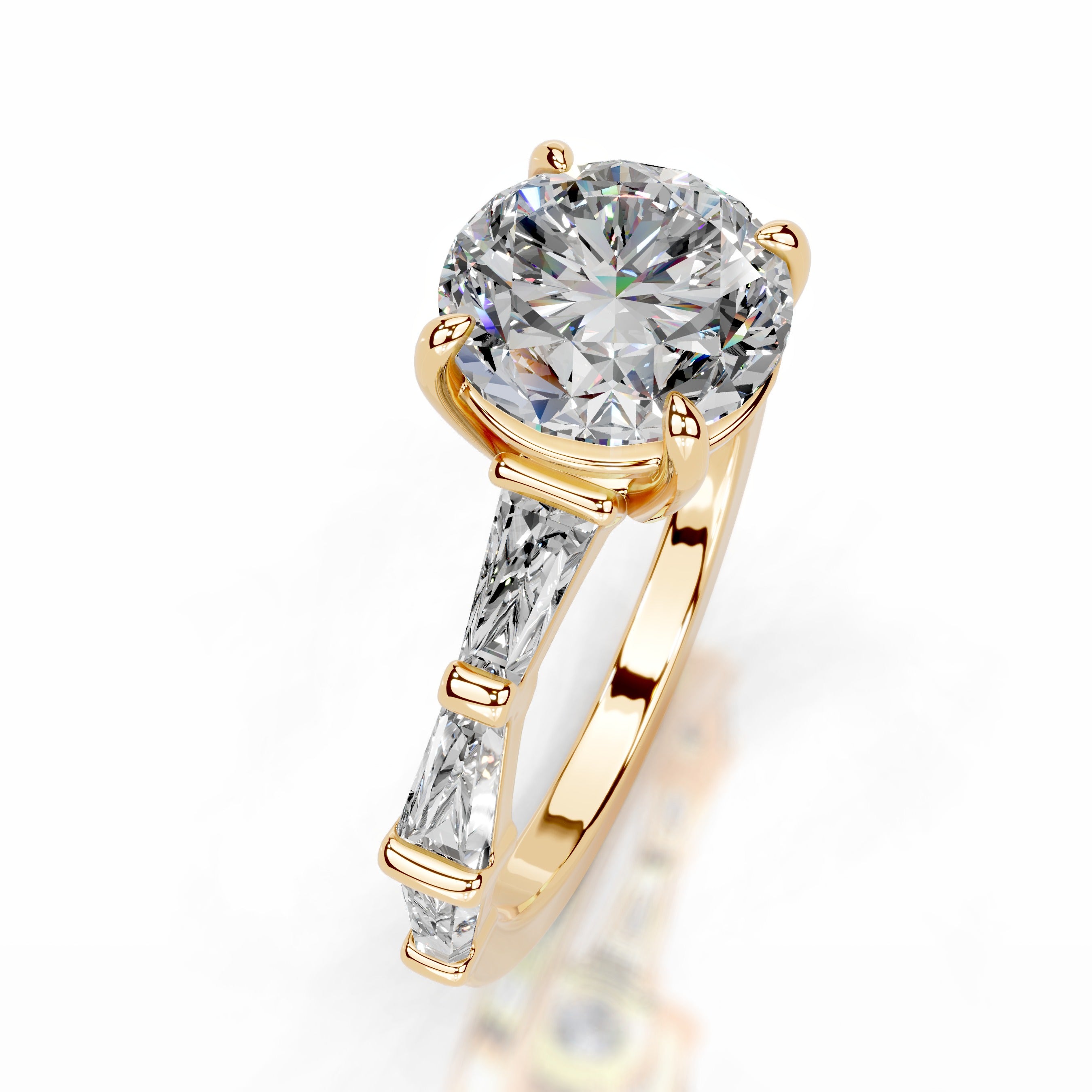Nidia Moissanite & Diamond Ring - 18K Yellow Gold
