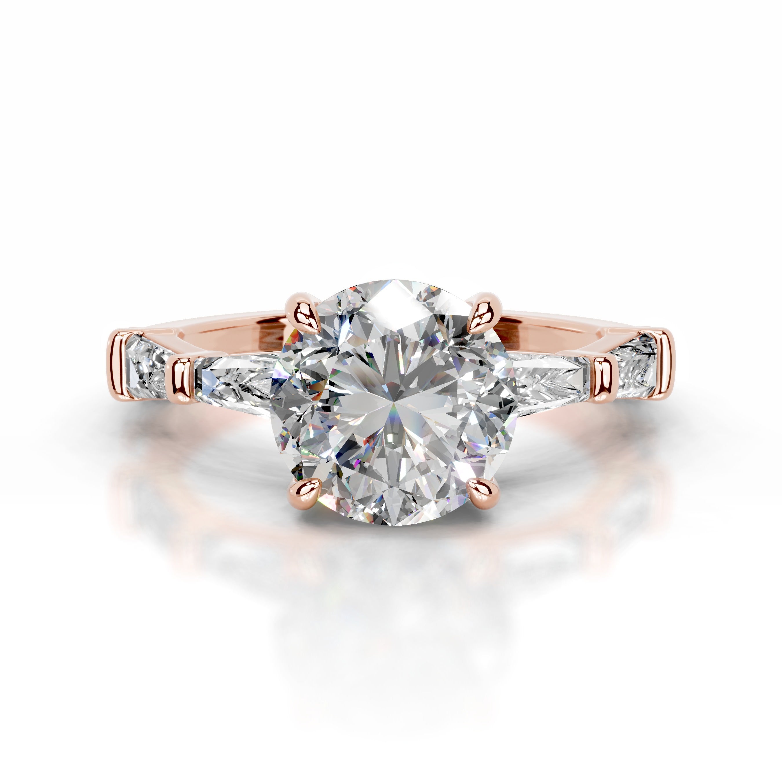 Nidia Moissanite & Diamond Ring - 14K Rose Gold