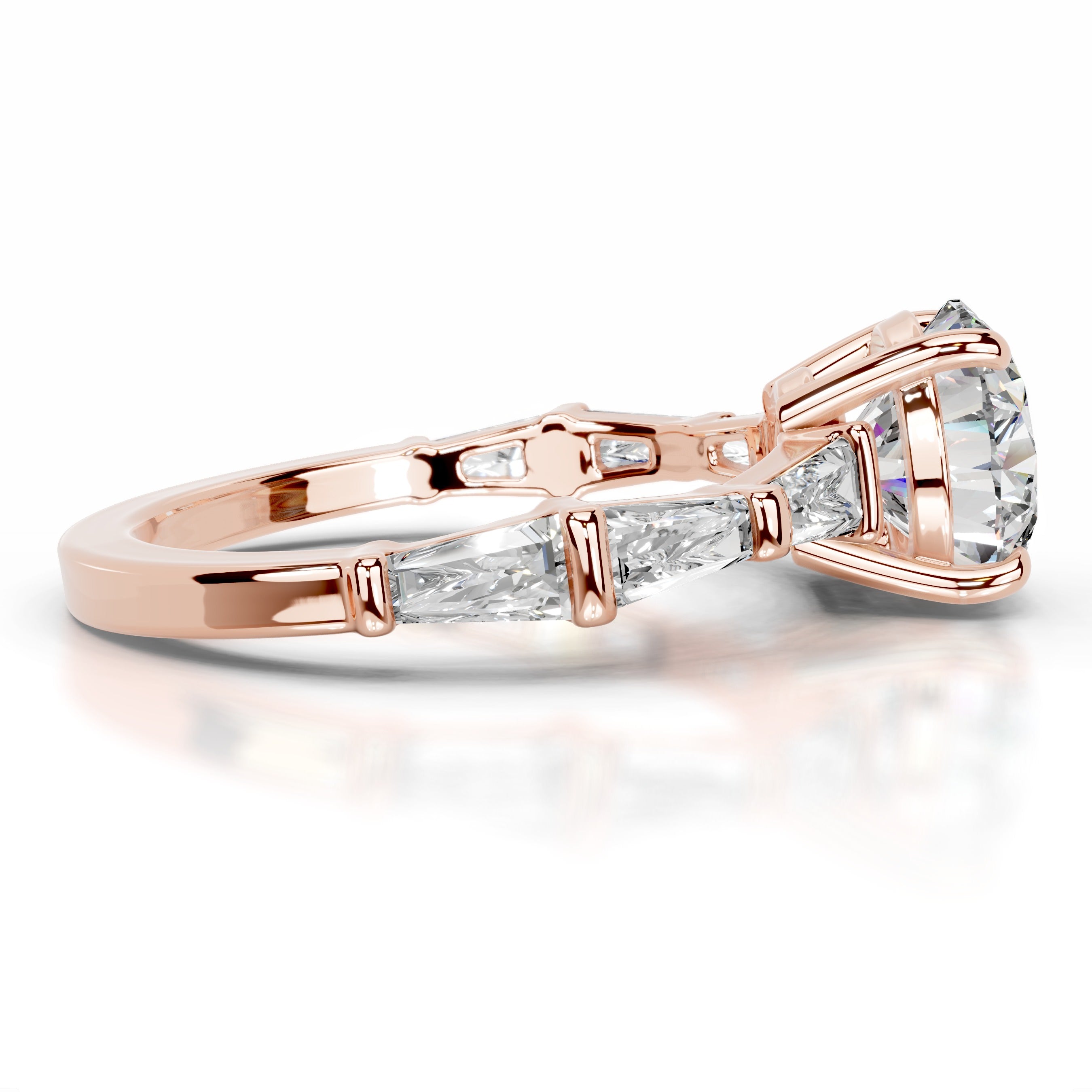 Nidia Moissanite & Diamond Ring - 14K Rose Gold