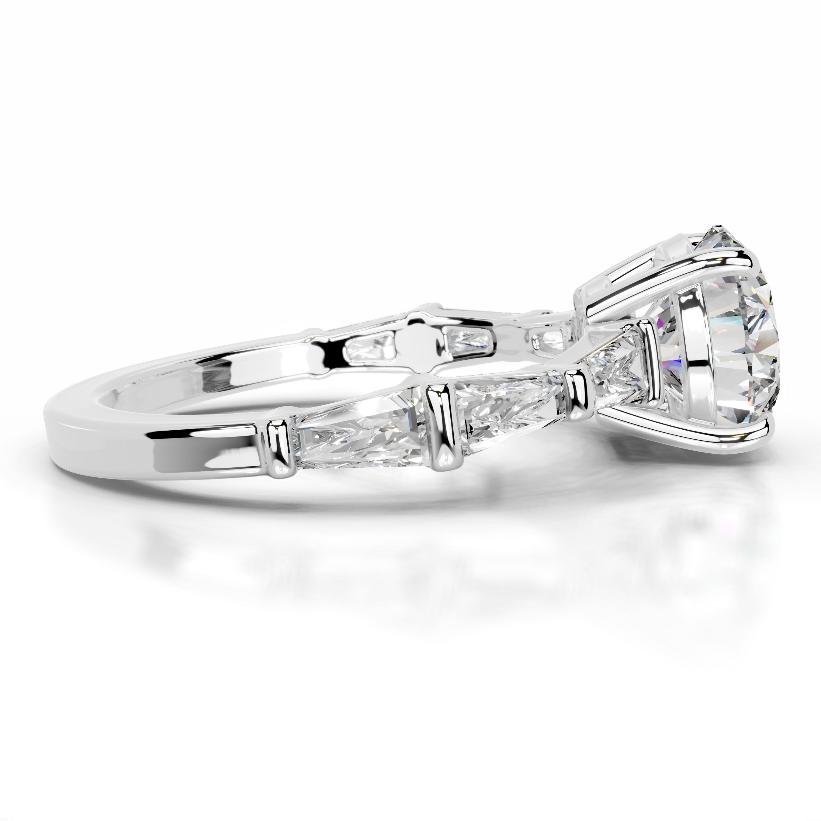 Nidia Moissanite & Diamond Ring - Platinum