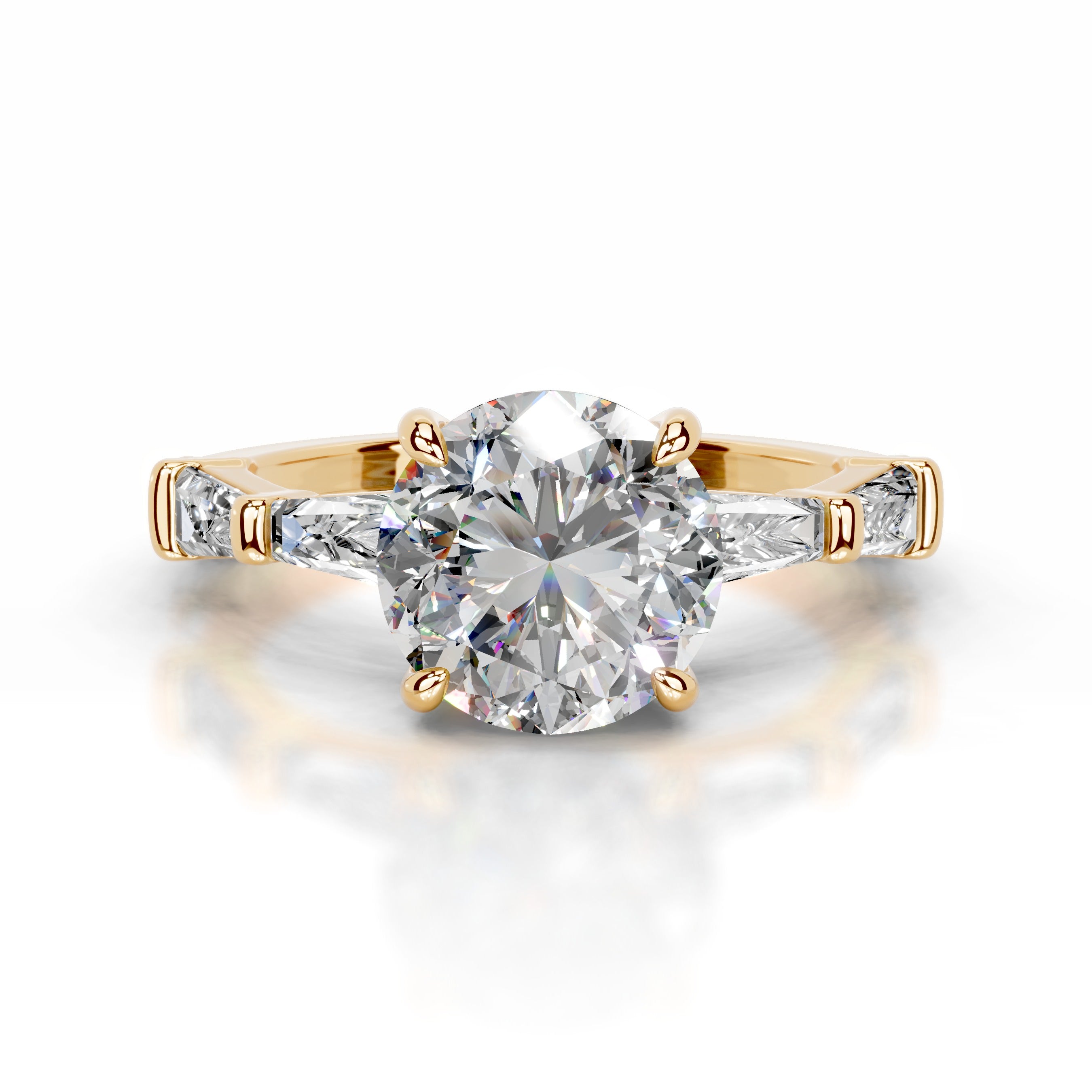 Nidia Moissanite & Diamond Ring - 18K Yellow Gold