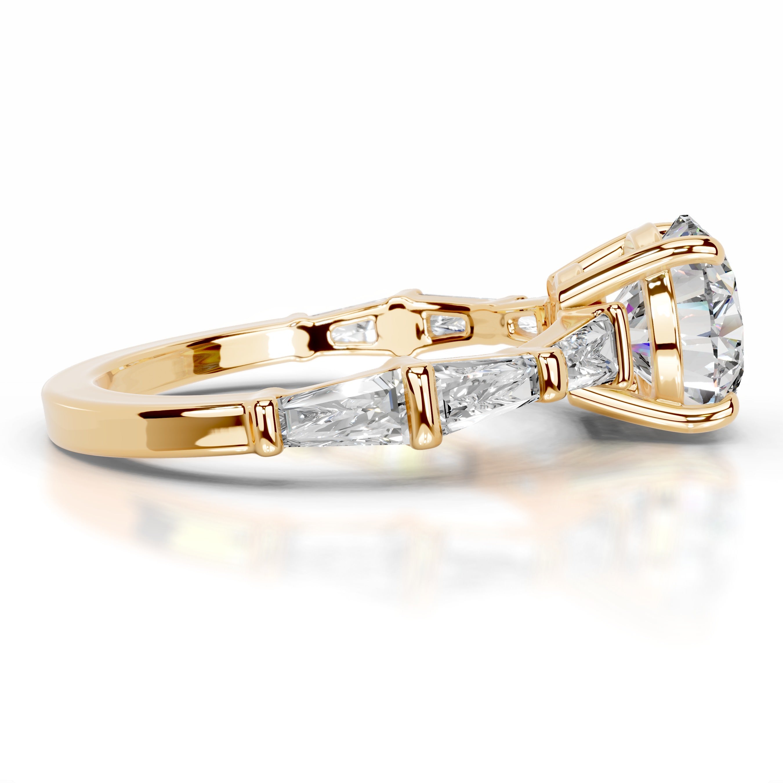 Nidia Moissanite & Diamond Ring - 18K Yellow Gold
