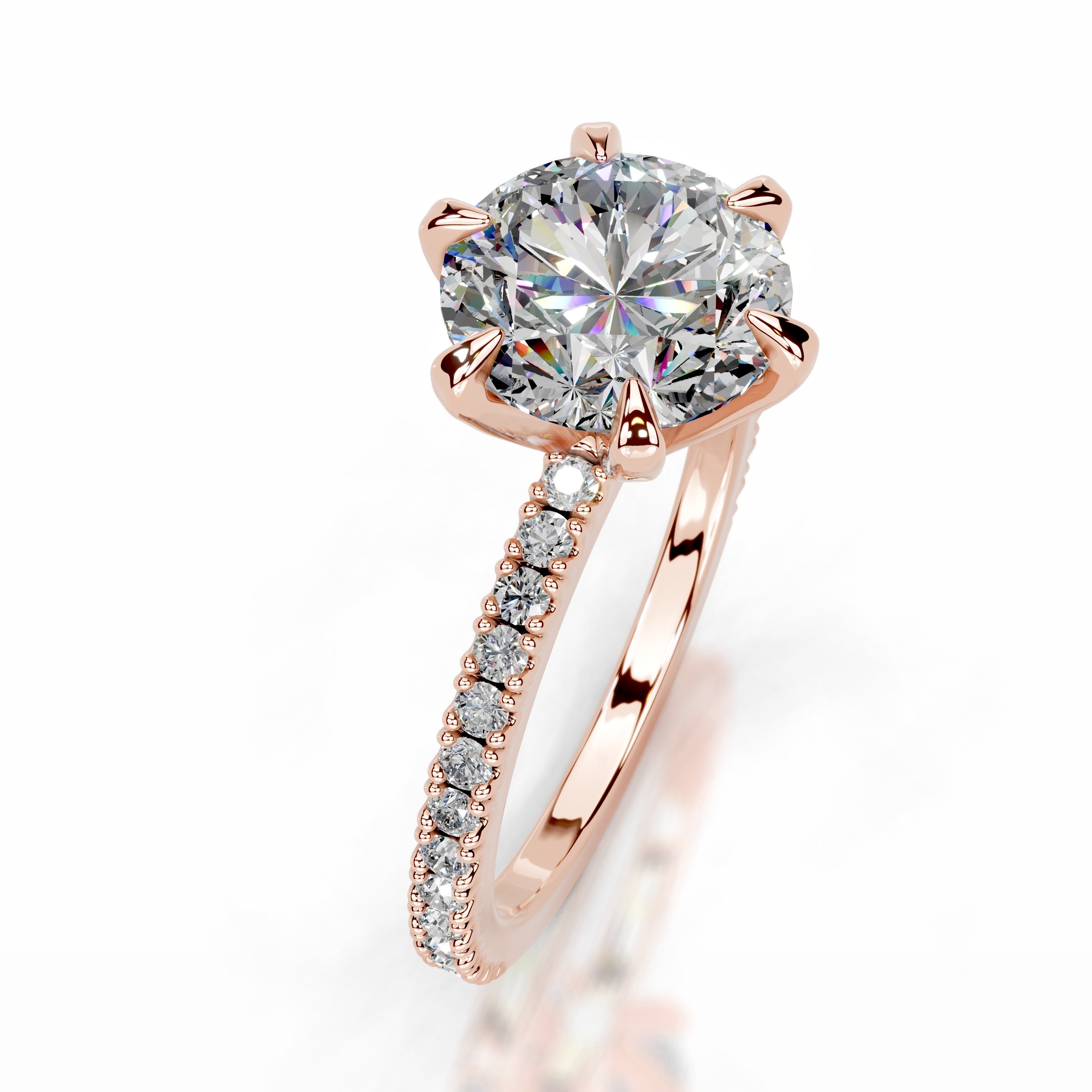 Luisana Moissanite & Diamond Ring - 14K Rose Gold
