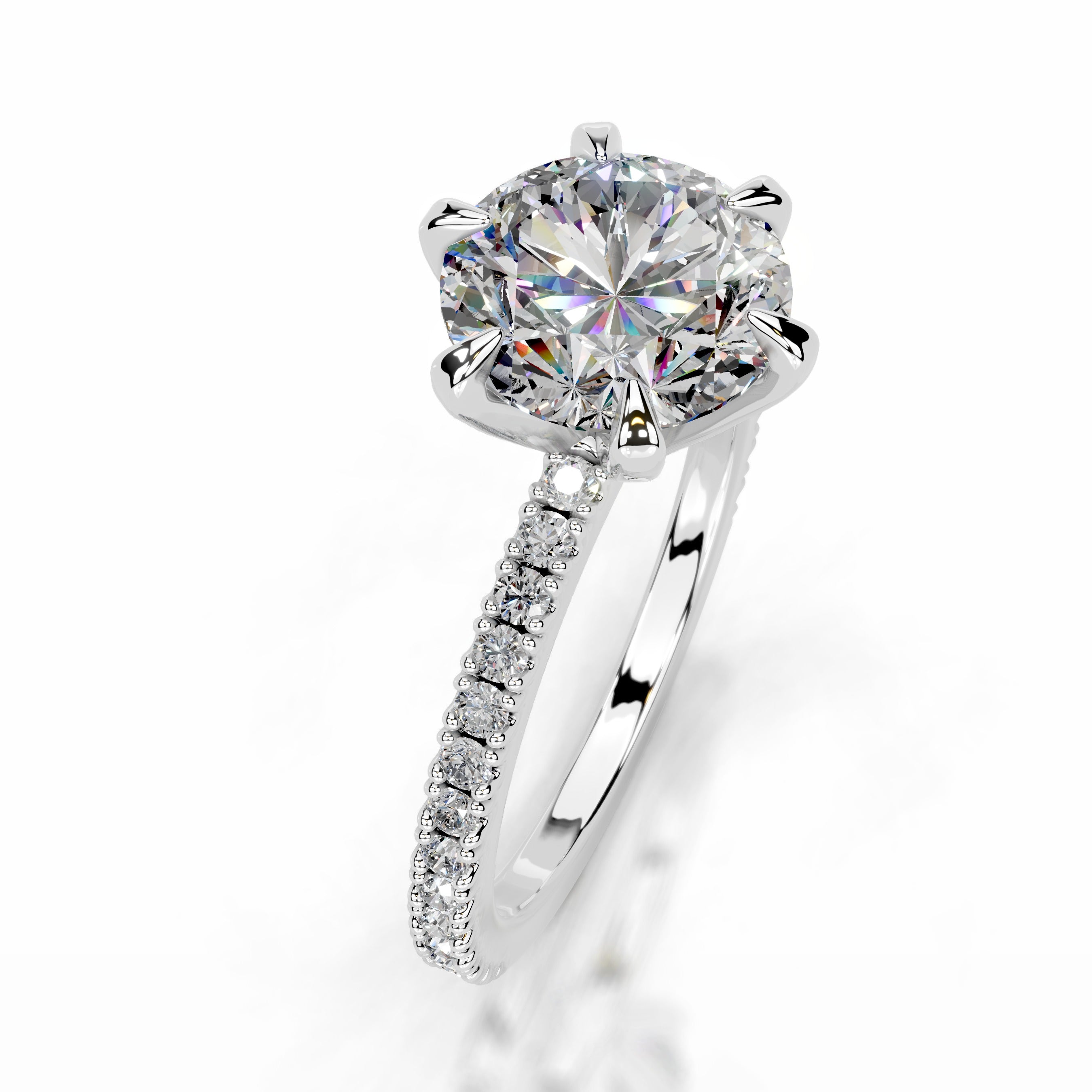 Luisana Moissanite & Diamond Ring - 18K White Gold