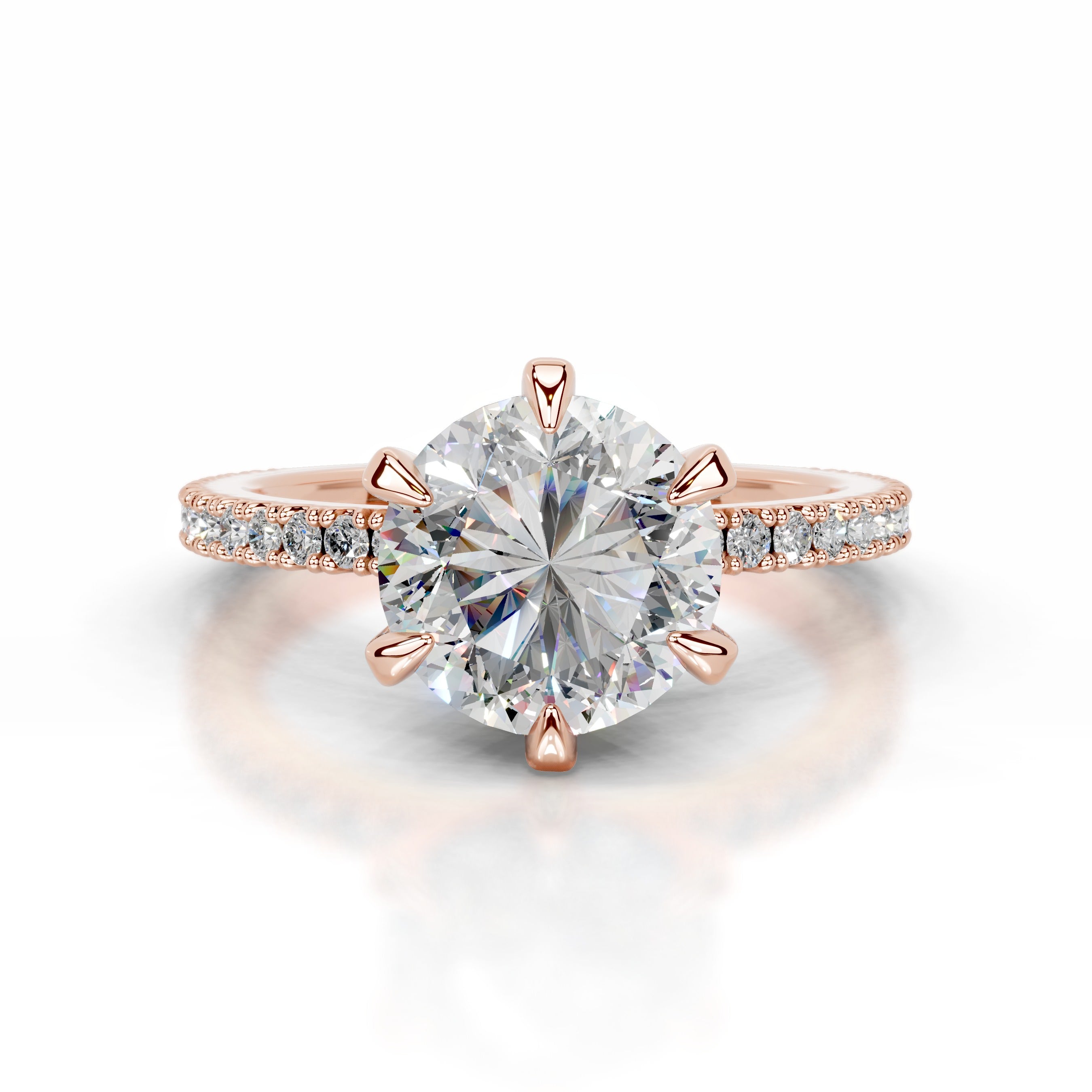 Luisana Moissanite & Diamond Ring - 14K Rose Gold