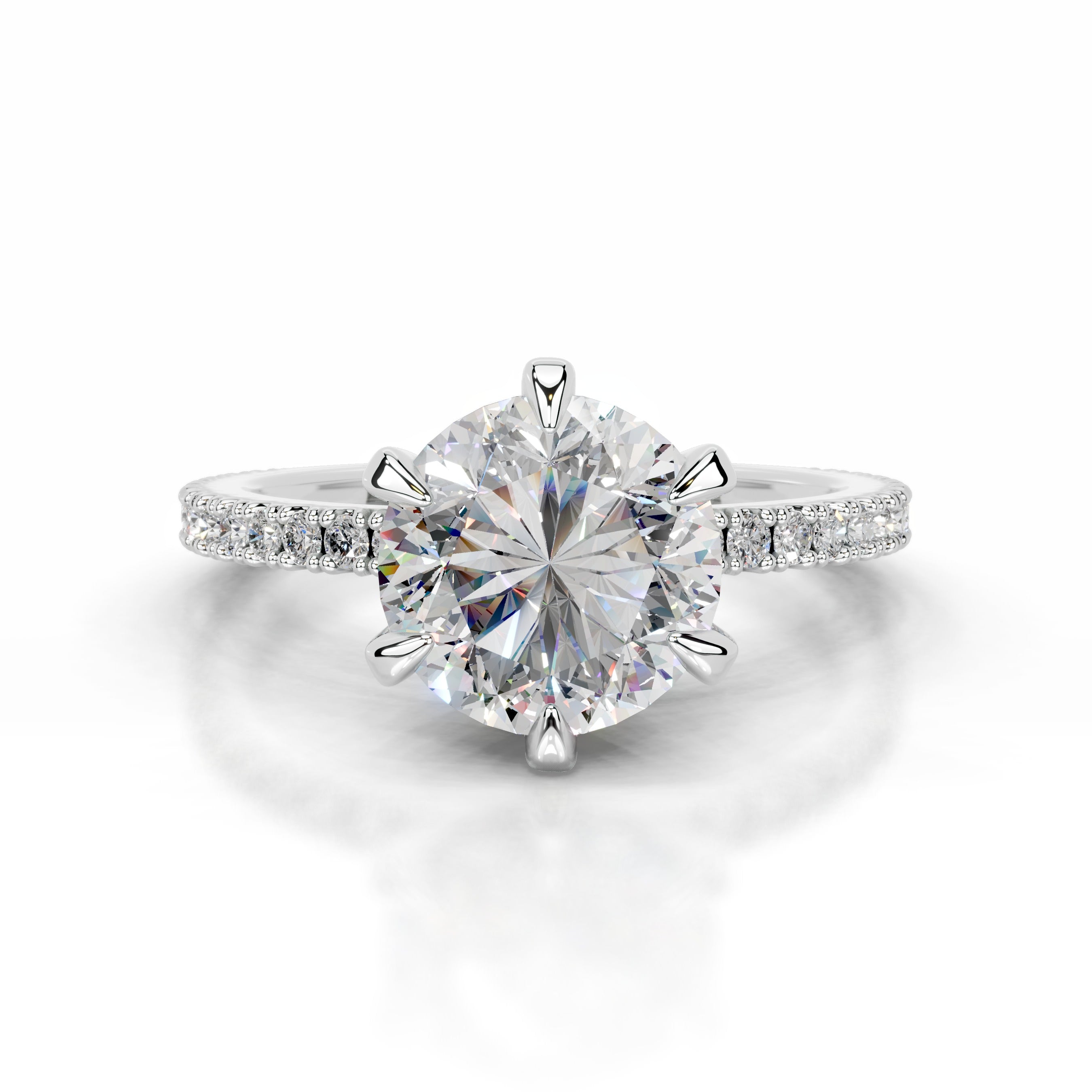 Luisana Moissanite & Diamond Ring - Platinum