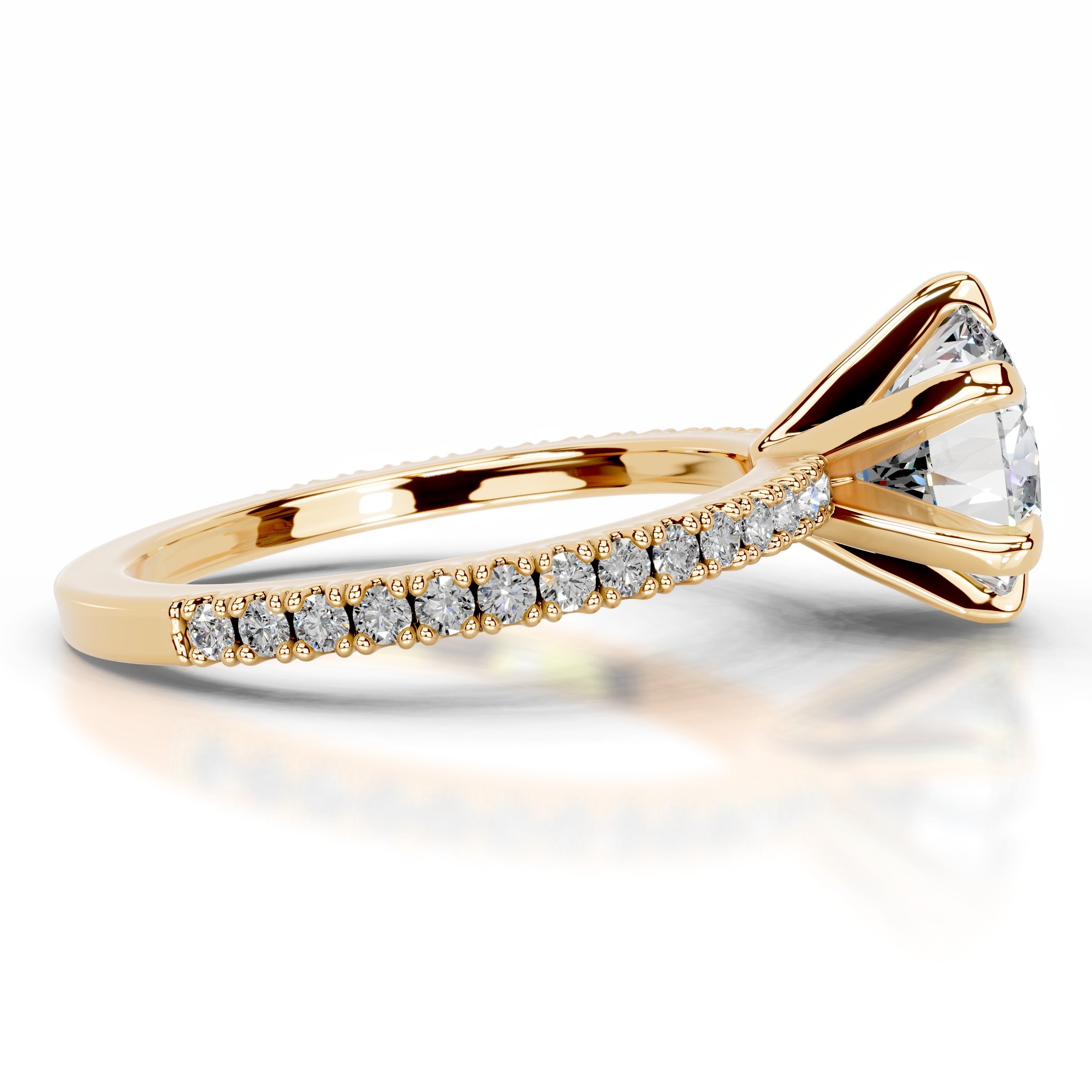 Luisana Moissanite & Diamond Ring - 18K Yellow Gold
