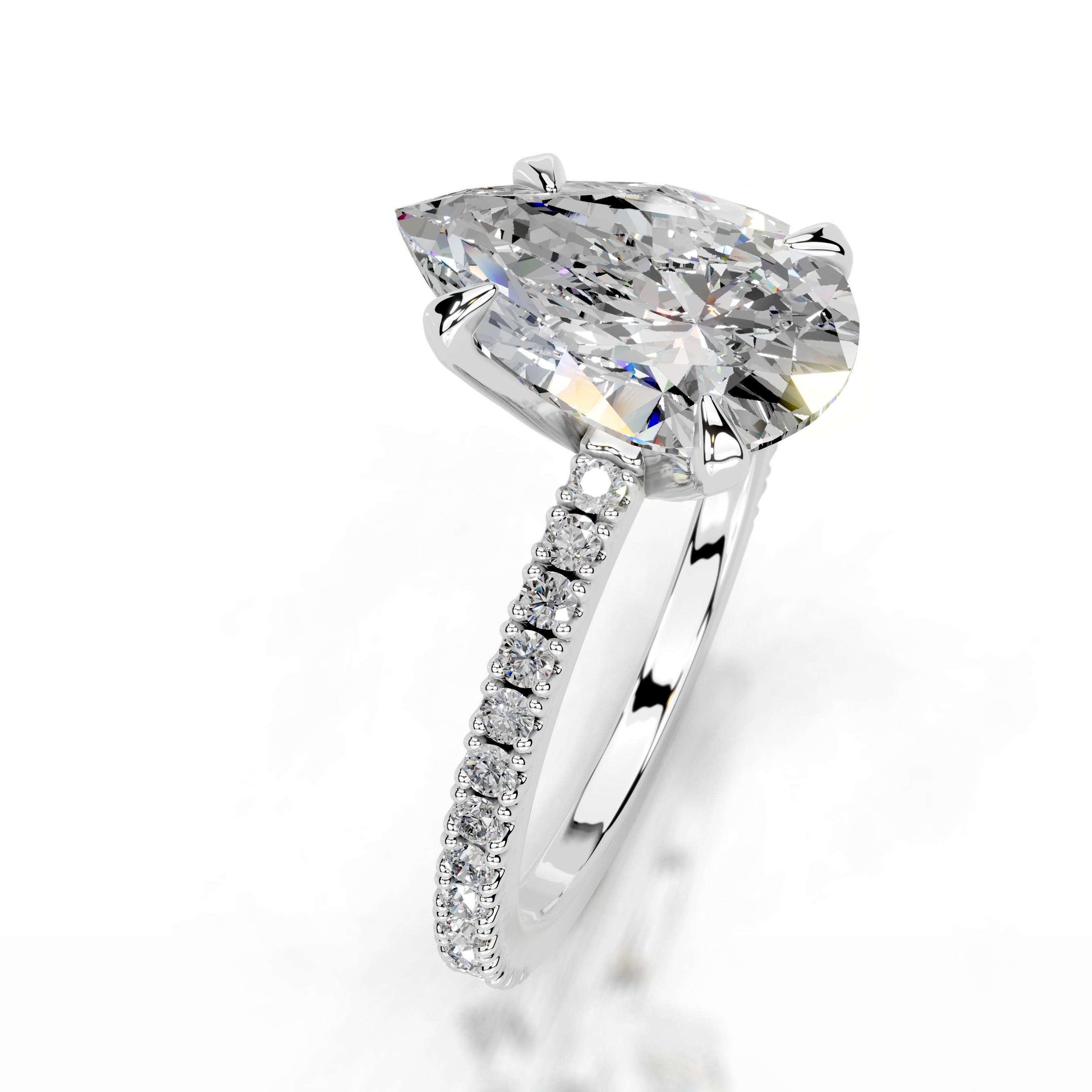 Luisana Moissanite & Diamond Ring - 14K White Gold (RTS)