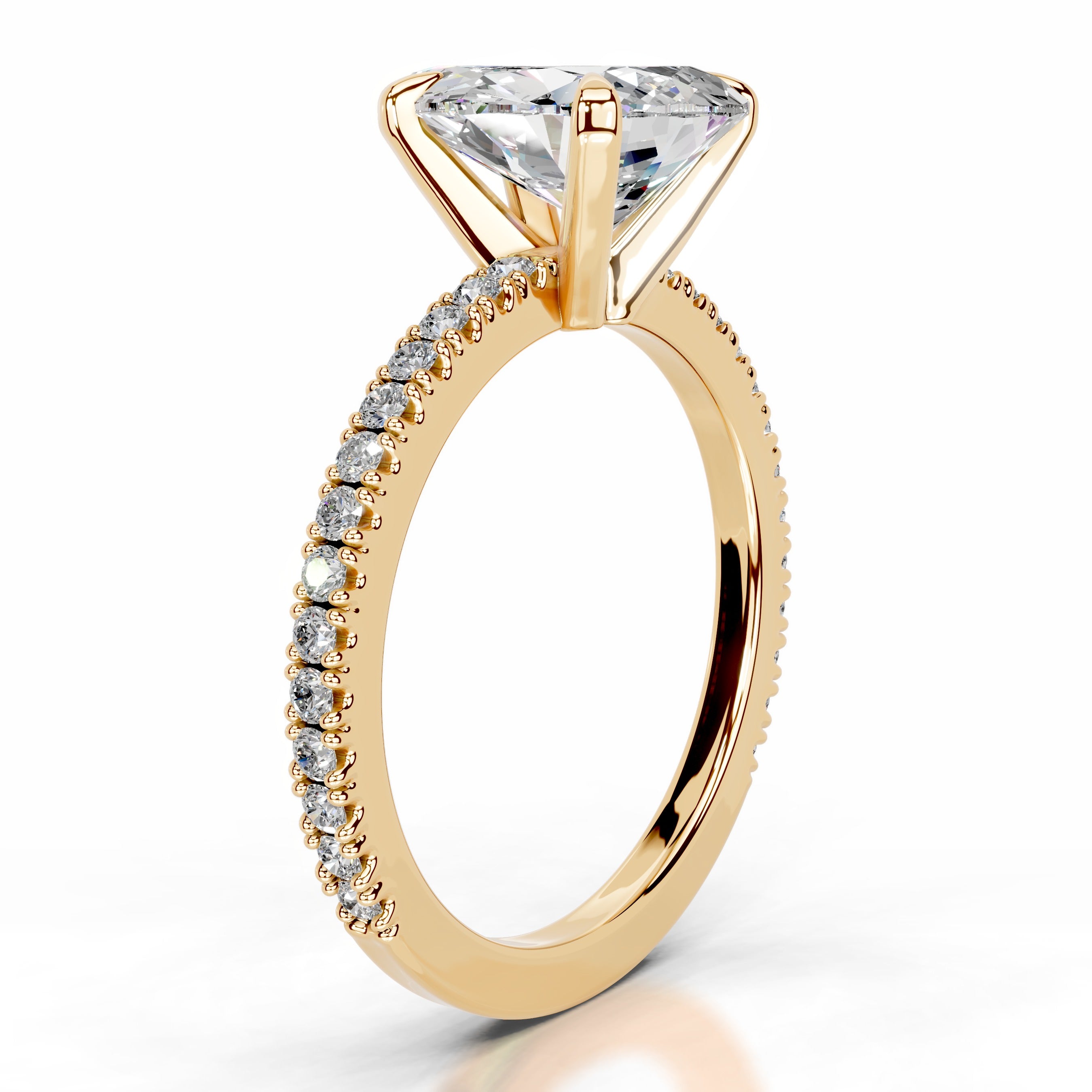 Luisana Moissanite & Diamond Ring - 18K Yellow Gold