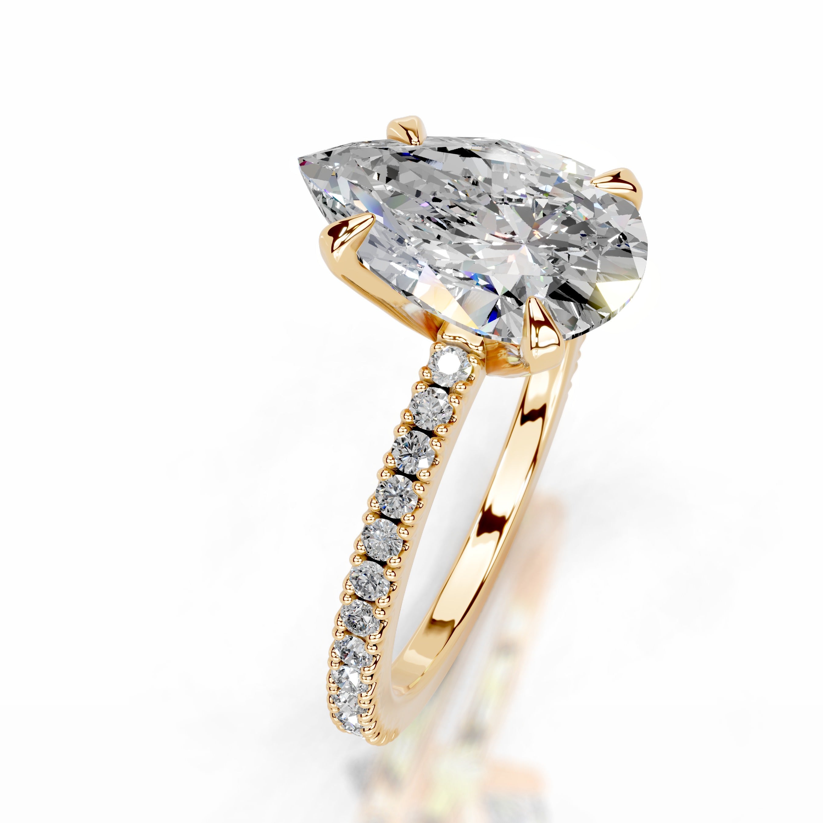 Luisana Moissanite & Diamond Ring - 18K Yellow Gold