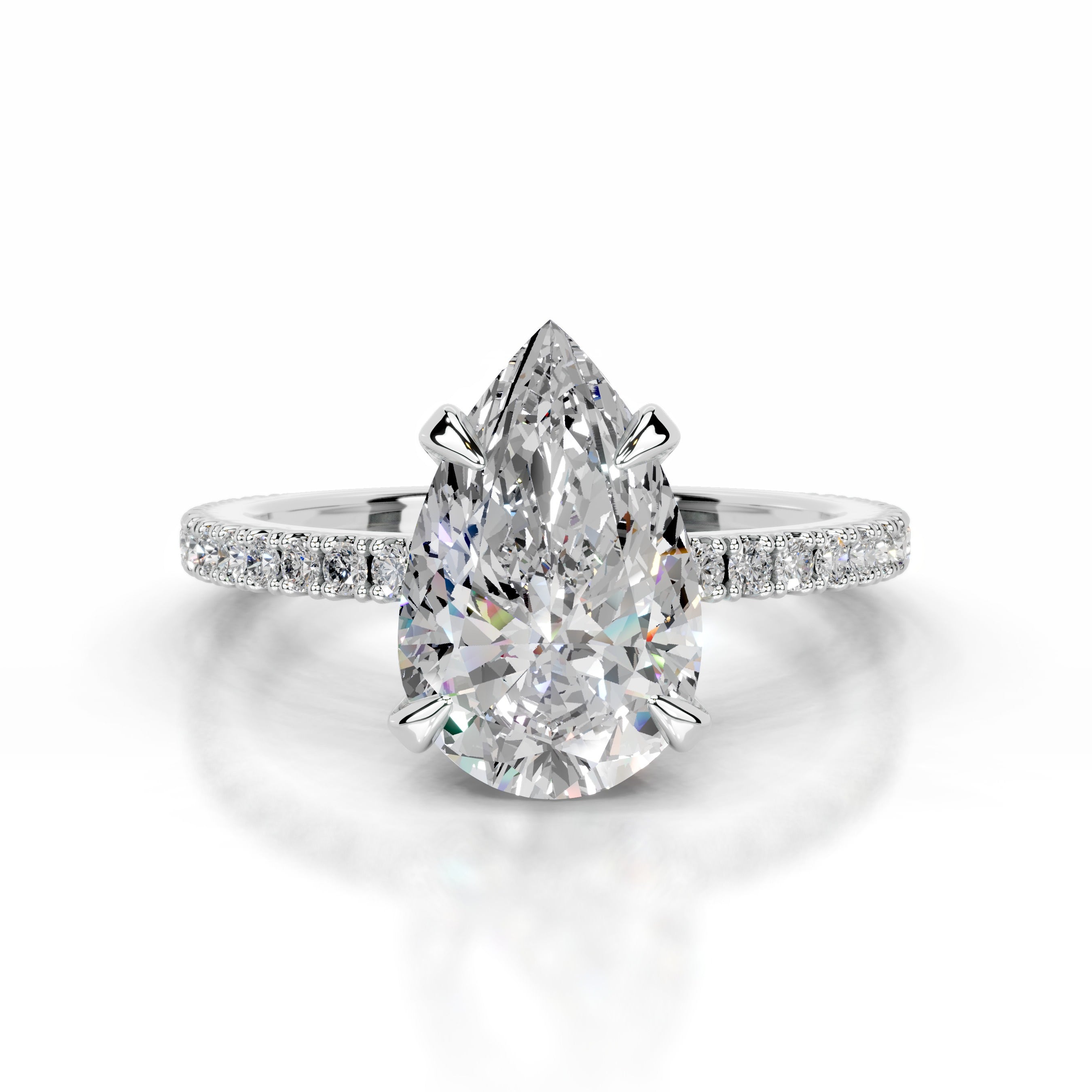 Luisana Moissanite & Diamond Ring - Platinum