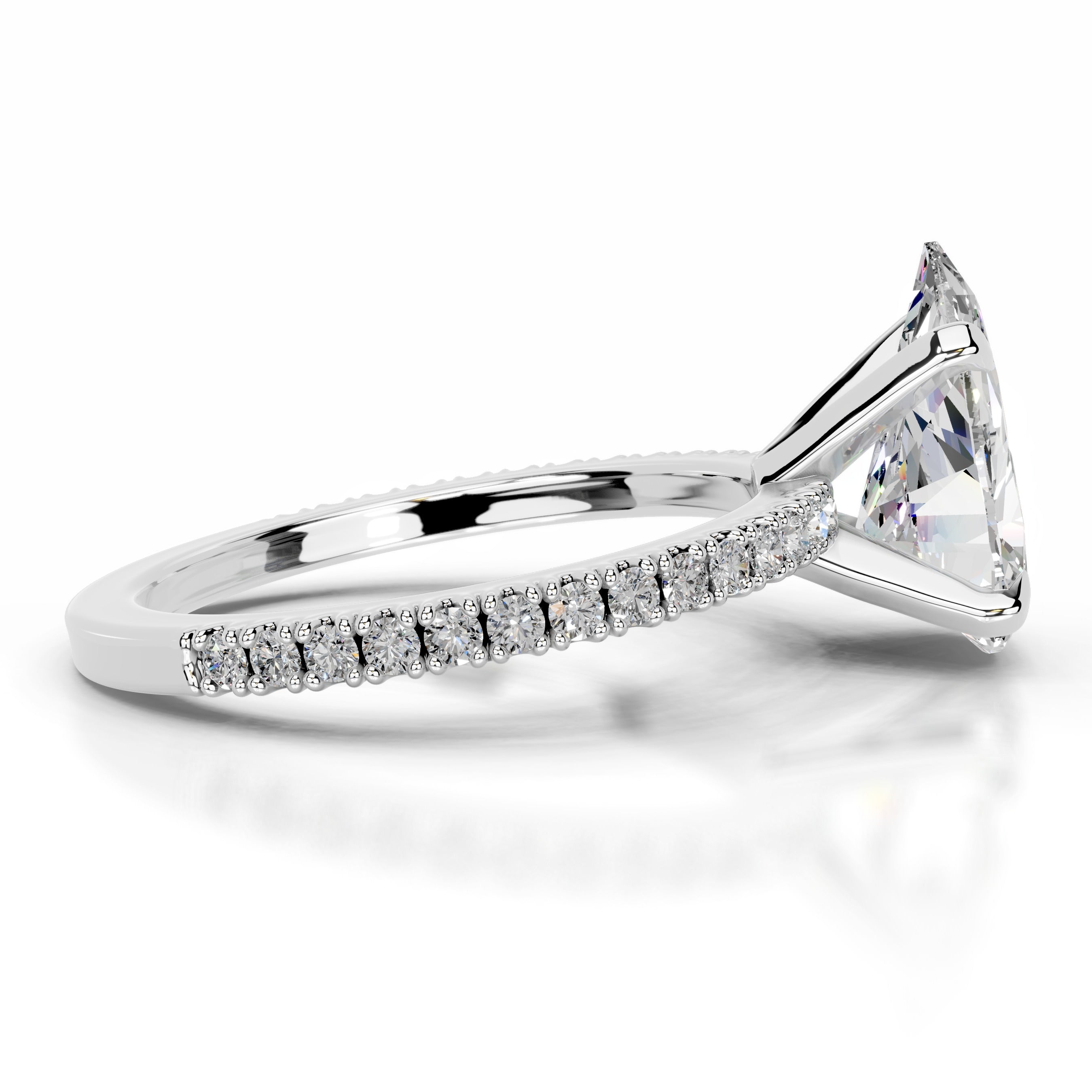 Luisana Moissanite & Diamond Ring - 14K White Gold
