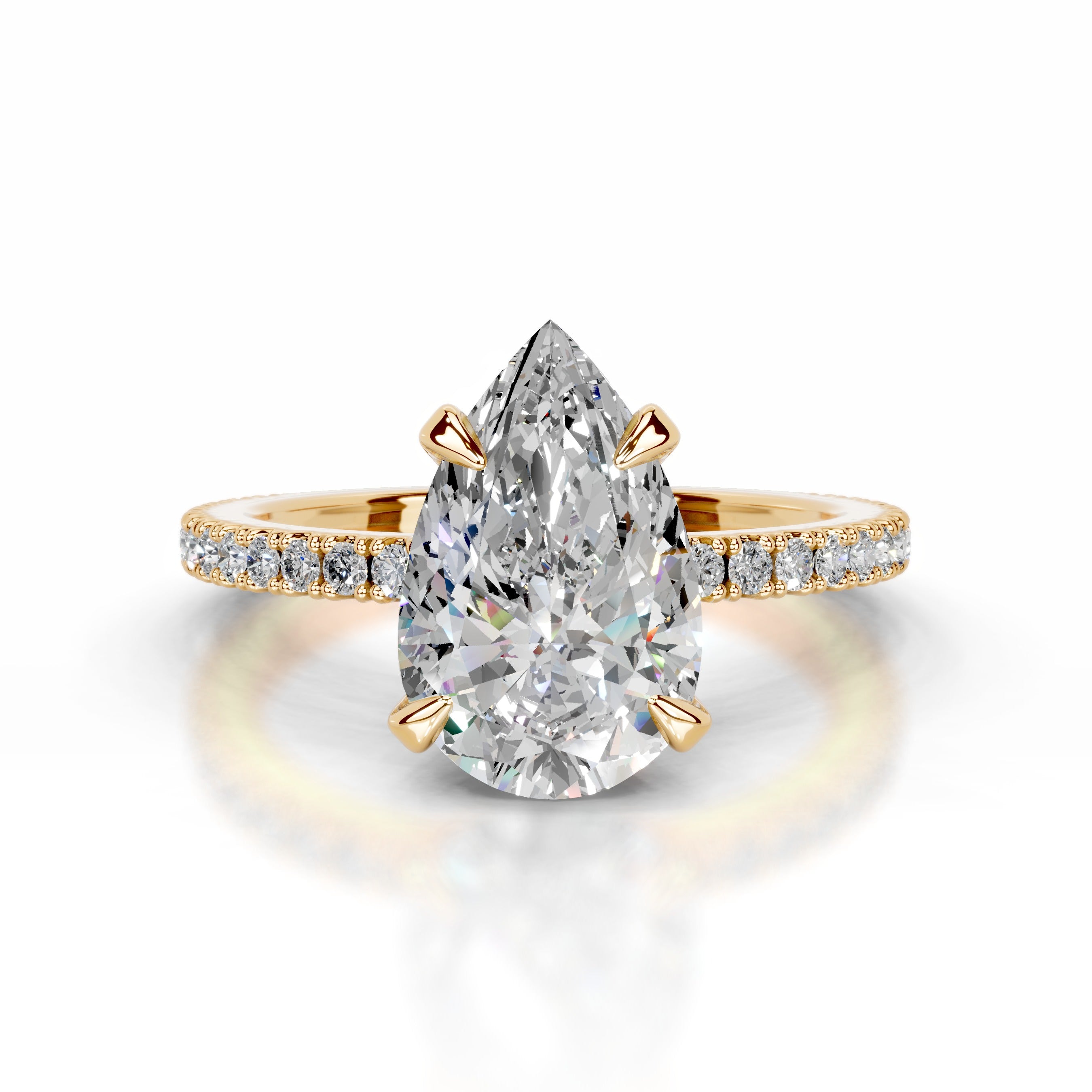 Luisana Moissanite & Diamond Ring - 18K Yellow Gold