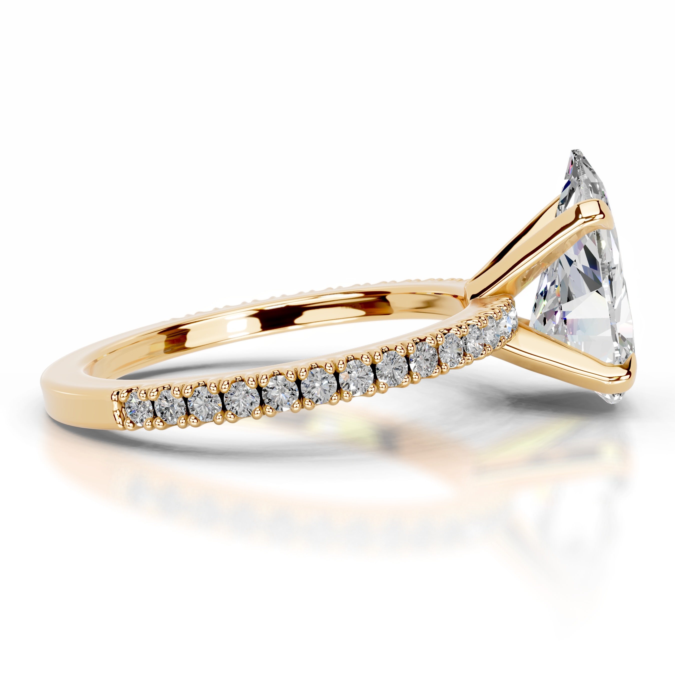 Luisana Moissanite & Diamond Ring - 18K Yellow Gold