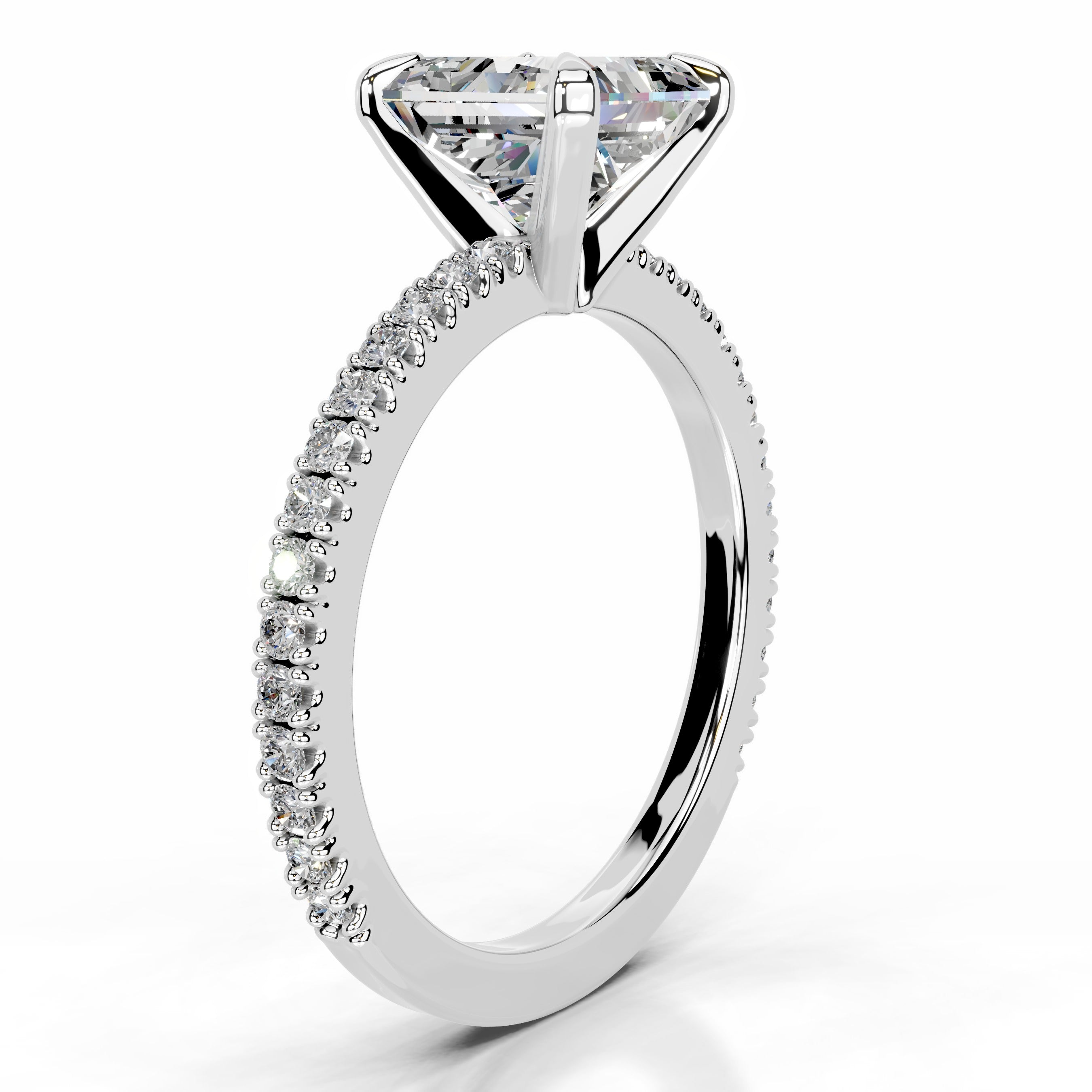 Luisana Moissanite & Diamond Ring - 14K White Gold