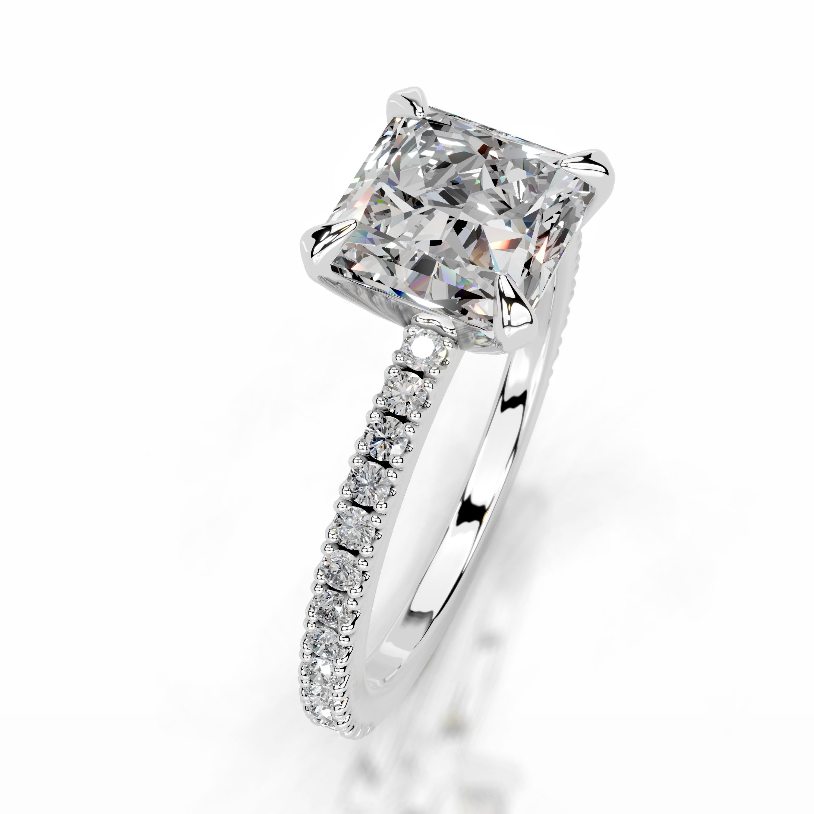 Luisana Moissanite & Diamond Ring - 14K White Gold