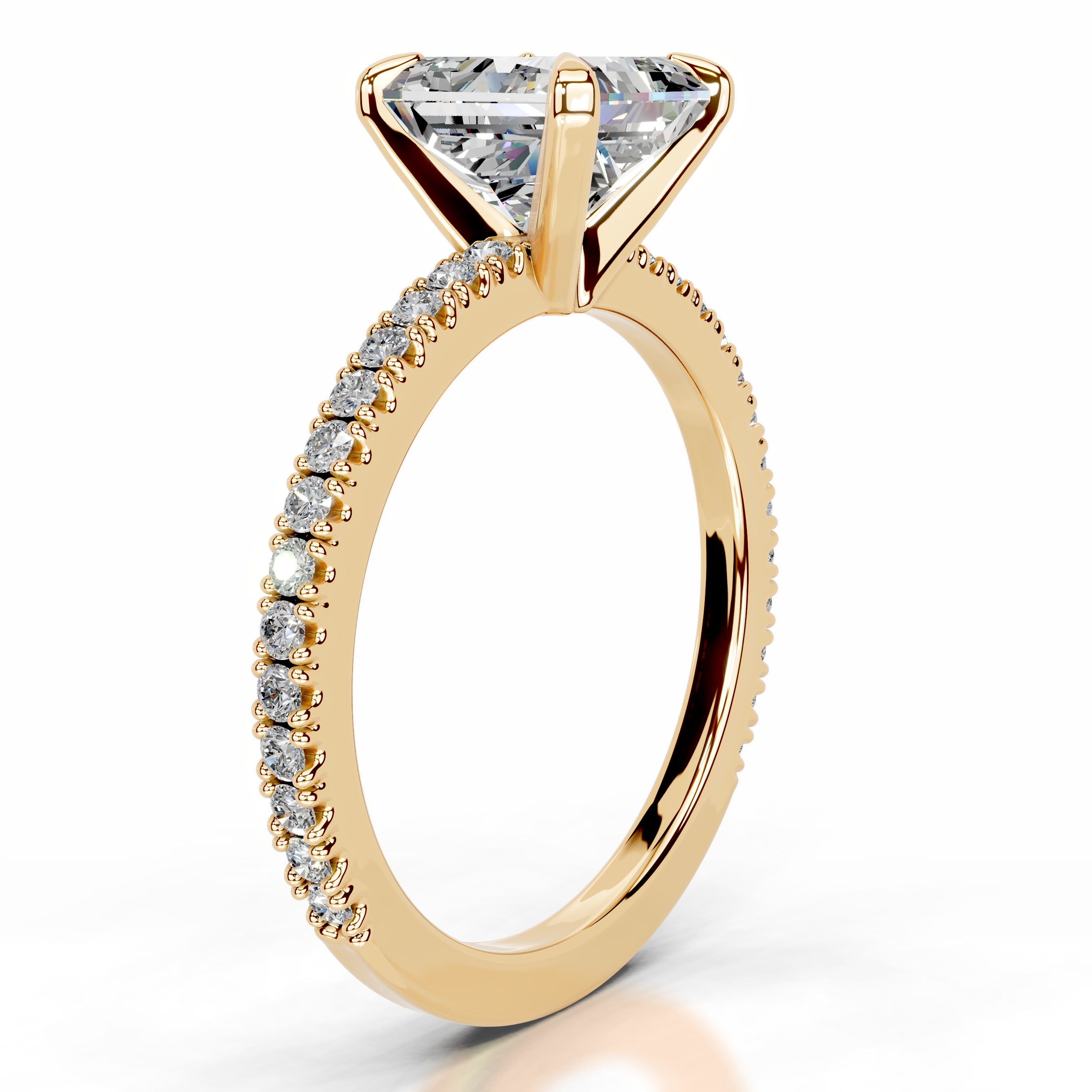 Luisana Moissanite & Diamond Ring - 18K Yellow Gold